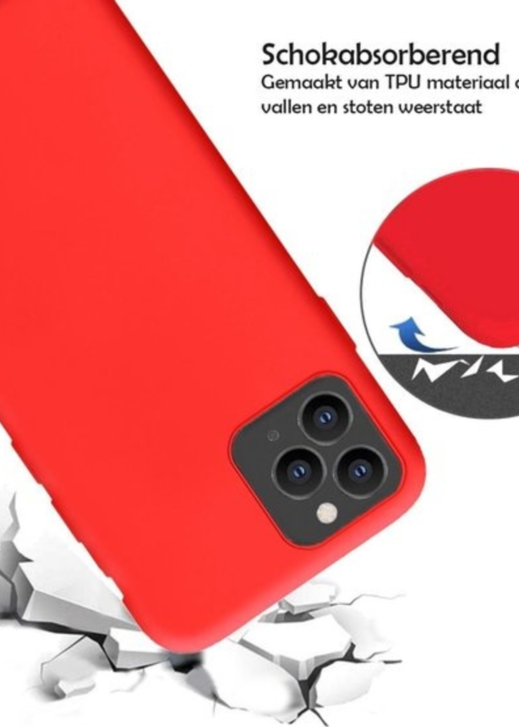 LUQ Hoesje Geschikt voor iPhone 11 Pro Max Hoesje Siliconen Case - Hoes Geschikt voor iPhone 11 Pro Max Hoes Siliconen - Rood