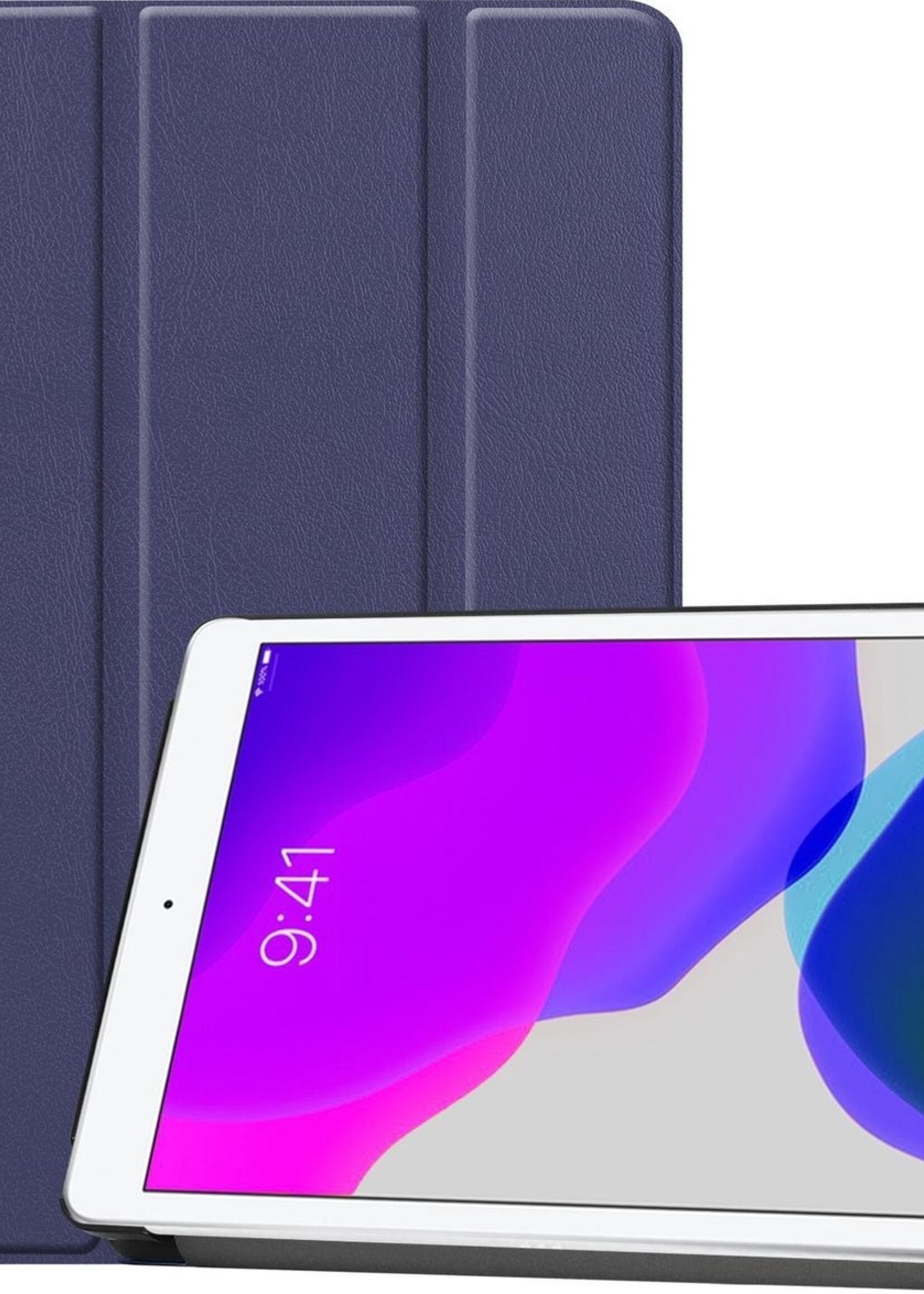 LUQ Hoes Geschikt voor iPad 10.2 2019 Hoes Luxe Hoesje Book Case - Hoesje Geschikt voor iPad 7 Hoes Cover - Donkerblauw