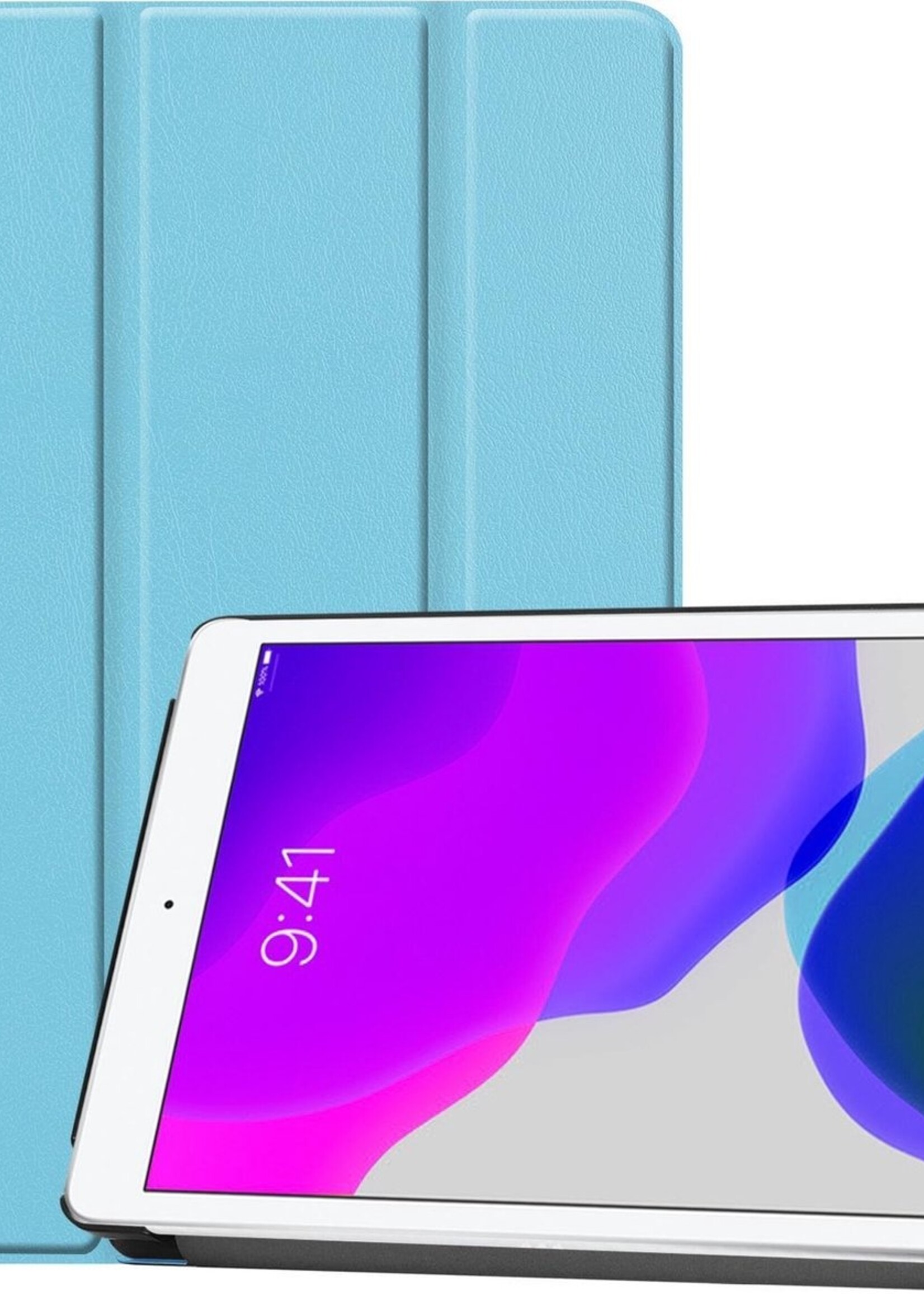 LUQ Hoes Geschikt voor iPad 10.2 2019 Hoes Luxe Hoesje Book Case - Hoesje Geschikt voor iPad 7 Hoes Cover - Lichtblauw