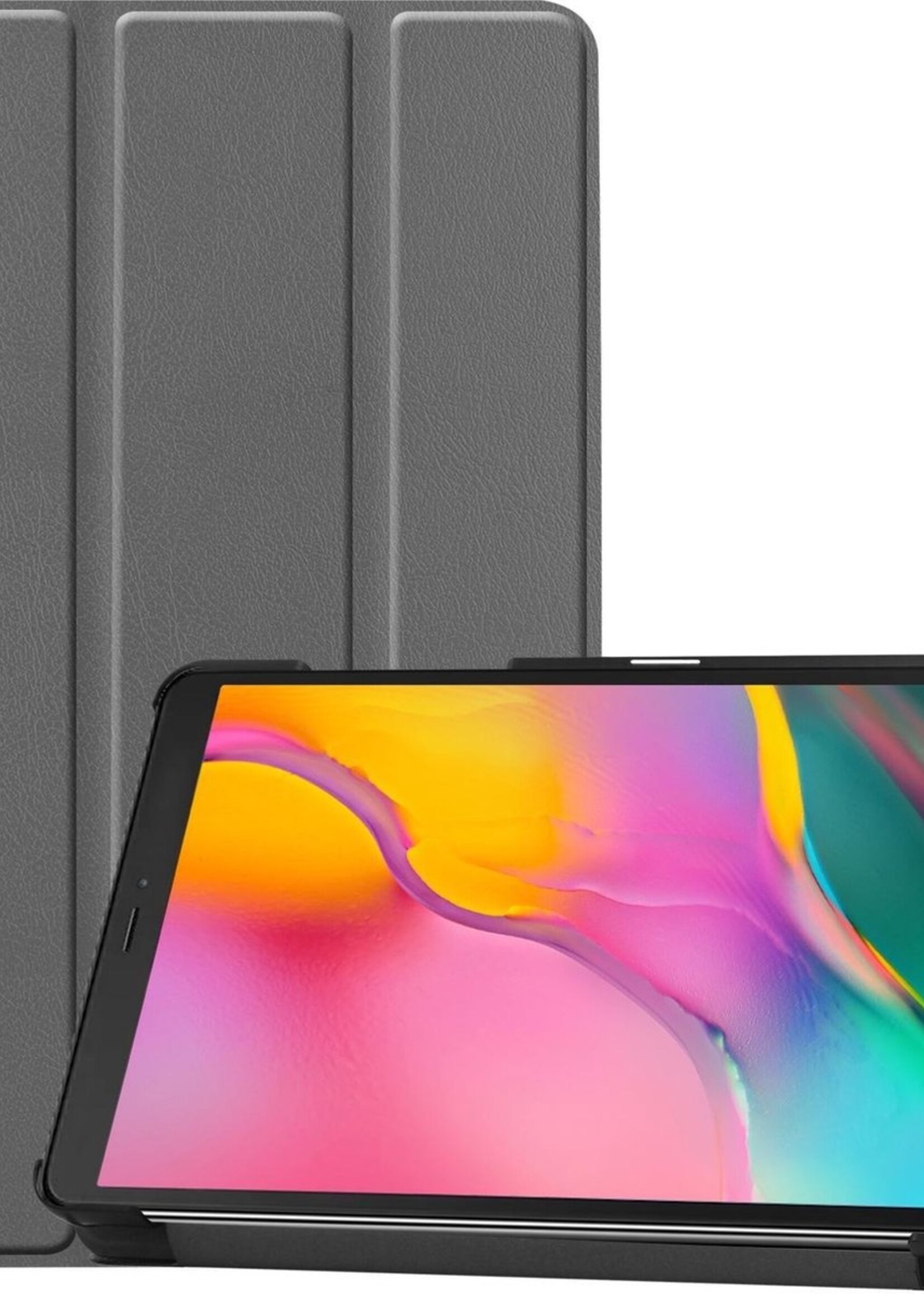 LUQ Hoes Geschikt voor Samsung Galaxy Tab A 8.0 (2019) Hoes Luxe Hoesje Book Case - Hoesje Geschikt voor Samsung Tab A 8.0 (2019) Hoes Cover - Grijs