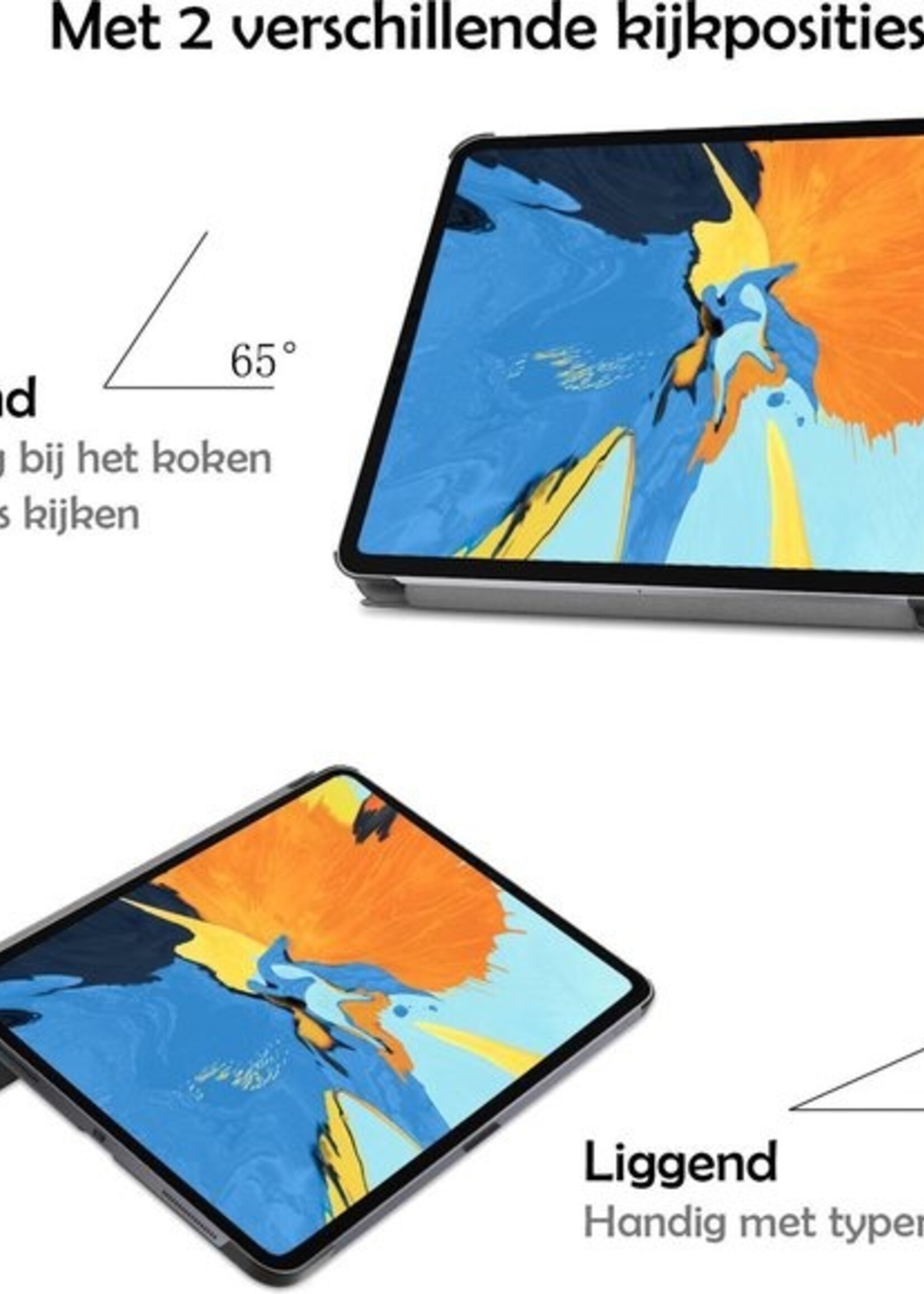 LUQ Hoes Geschikt voor iPad Pro 2020 (11 inch) Hoes Luxe Hoesje Book Case - Hoesje Geschikt voor iPad Pro 11 inch (2020) Hoes Cover - Zwart