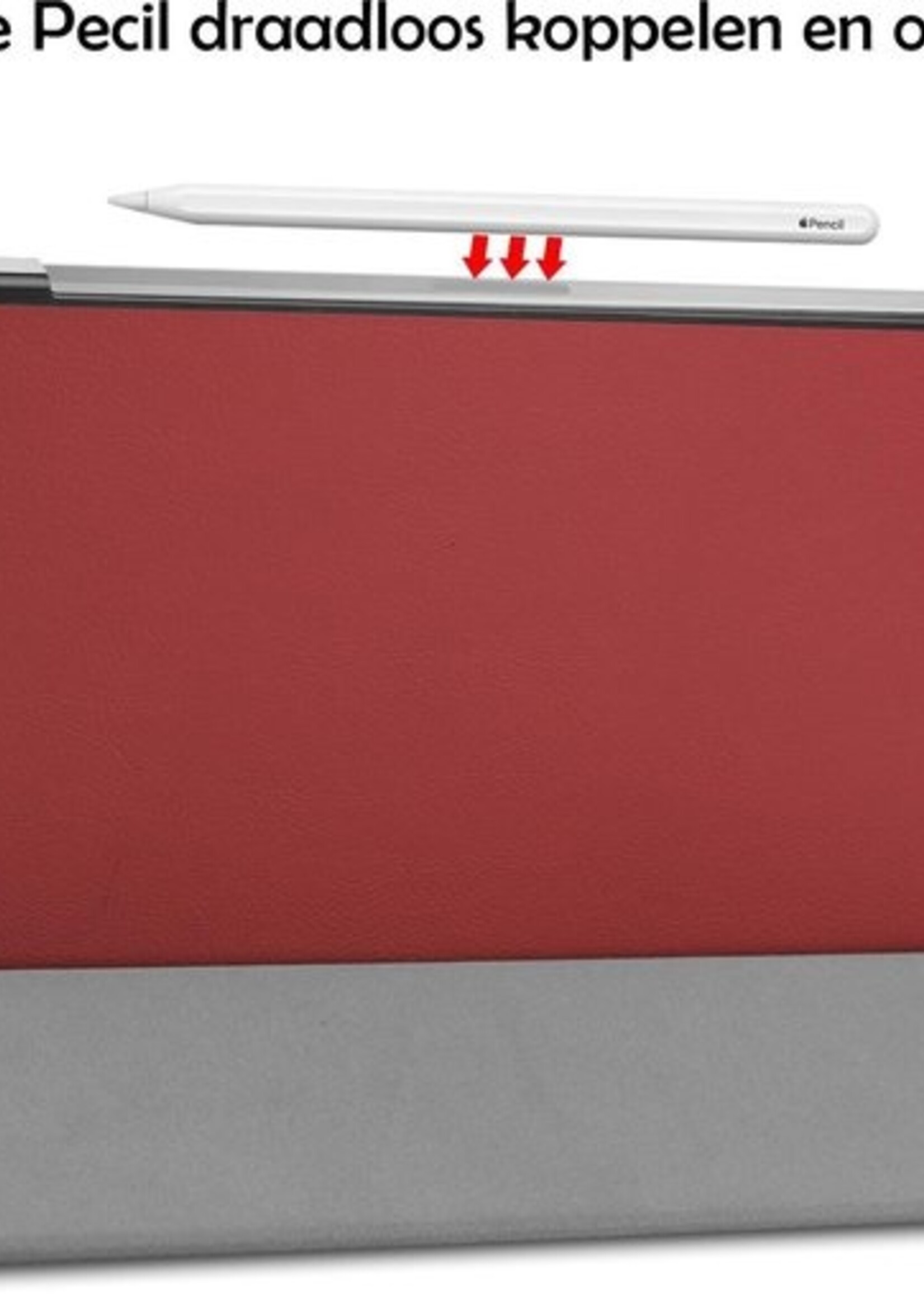LUQ Hoes Geschikt voor iPad Pro 2020 (11 inch) Hoes Luxe Hoesje Book Case - Hoesje Geschikt voor iPad Pro 11 inch (2020) Hoes Cover - Donkerrood