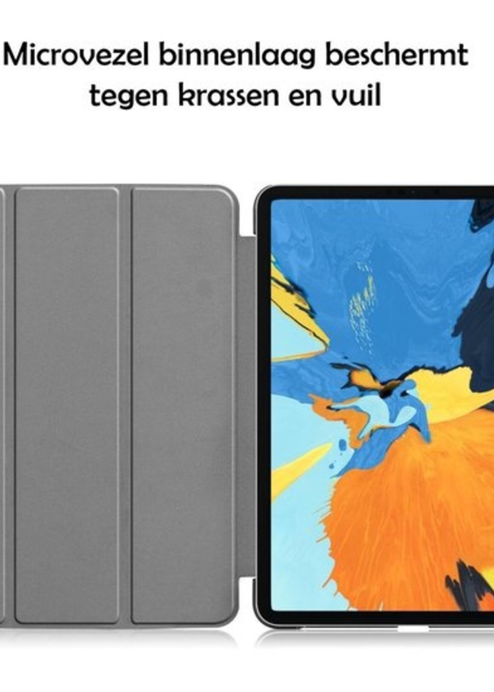 LUQ Hoes Geschikt voor iPad Pro 2020 (11 inch) Hoes Luxe Hoesje Book Case - Hoesje Geschikt voor iPad Pro 11 inch (2020) Hoes Cover - Donkerrood