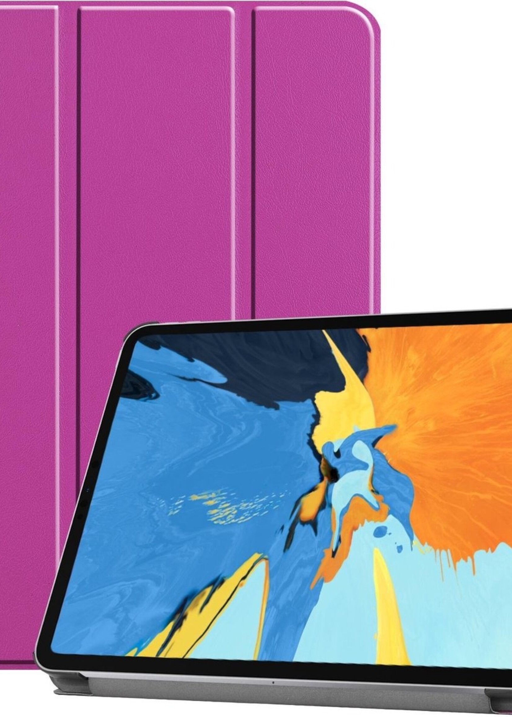 LUQ Hoes Geschikt voor iPad Pro 2020 (11 inch) Hoes Luxe Hoesje Book Case - Hoesje Geschikt voor iPad Pro 11 inch (2020) Hoes Cover - Paars