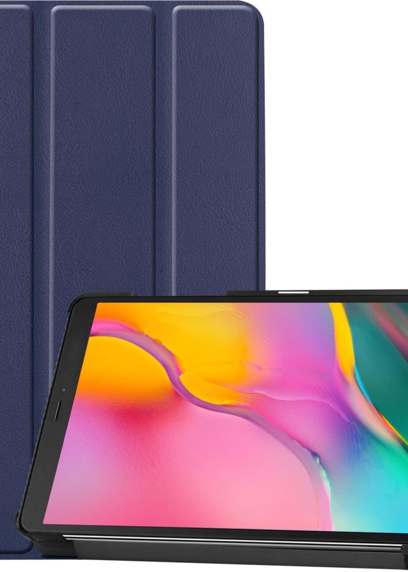 LUQ Hoes Geschikt voor Samsung Galaxy Tab A 8.0 (2019) Hoes Luxe Hoesje Book Case - Hoesje Geschikt voor Samsung Tab A 8.0 (2019) Hoes Cover - Donkerblauw