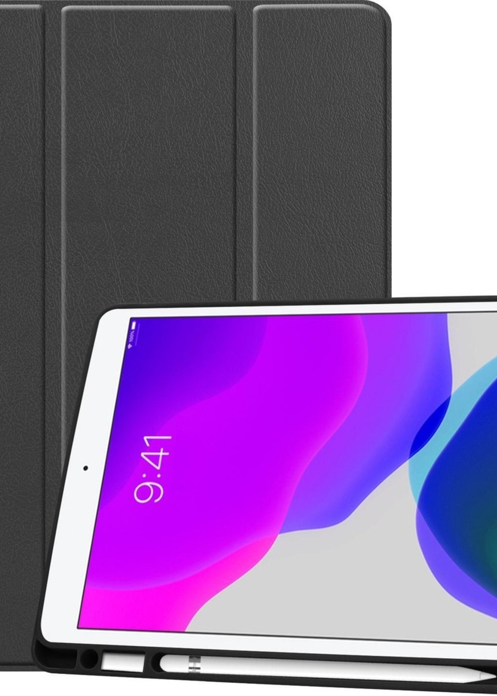 LUQ Hoes Geschikt voor iPad 10.2 2019 Hoes Luxe Hoesje Case Met Uitsparing Geschikt voor Apple Pencil - Hoesje Geschikt voor iPad 7 Hoes Cover - Zwart