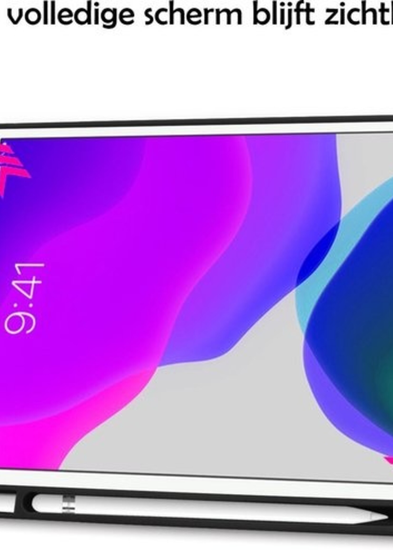 LUQ Hoes Geschikt voor iPad 10.2 2019 Hoes Luxe Hoesje Case Met Uitsparing Geschikt voor Apple Pencil - Hoesje Geschikt voor iPad 7 Hoes Cover - Zwart