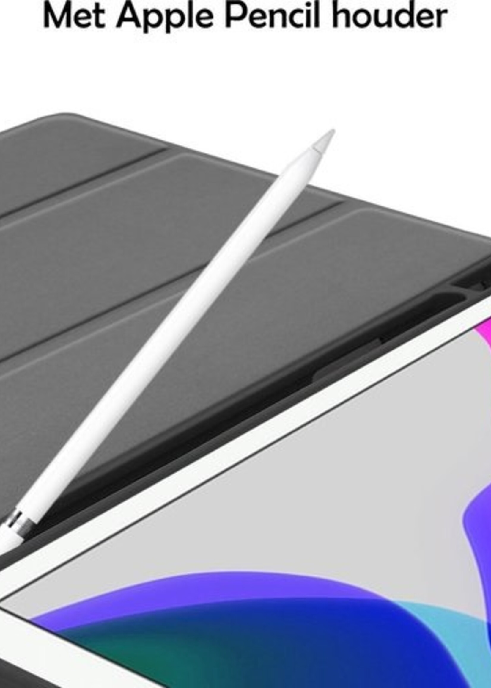LUQ Hoes Geschikt voor iPad 10.2 2019 Hoes Luxe Hoesje Case Met Uitsparing Geschikt voor Apple Pencil - Hoesje Geschikt voor iPad 7 Hoes Cover - Zwart