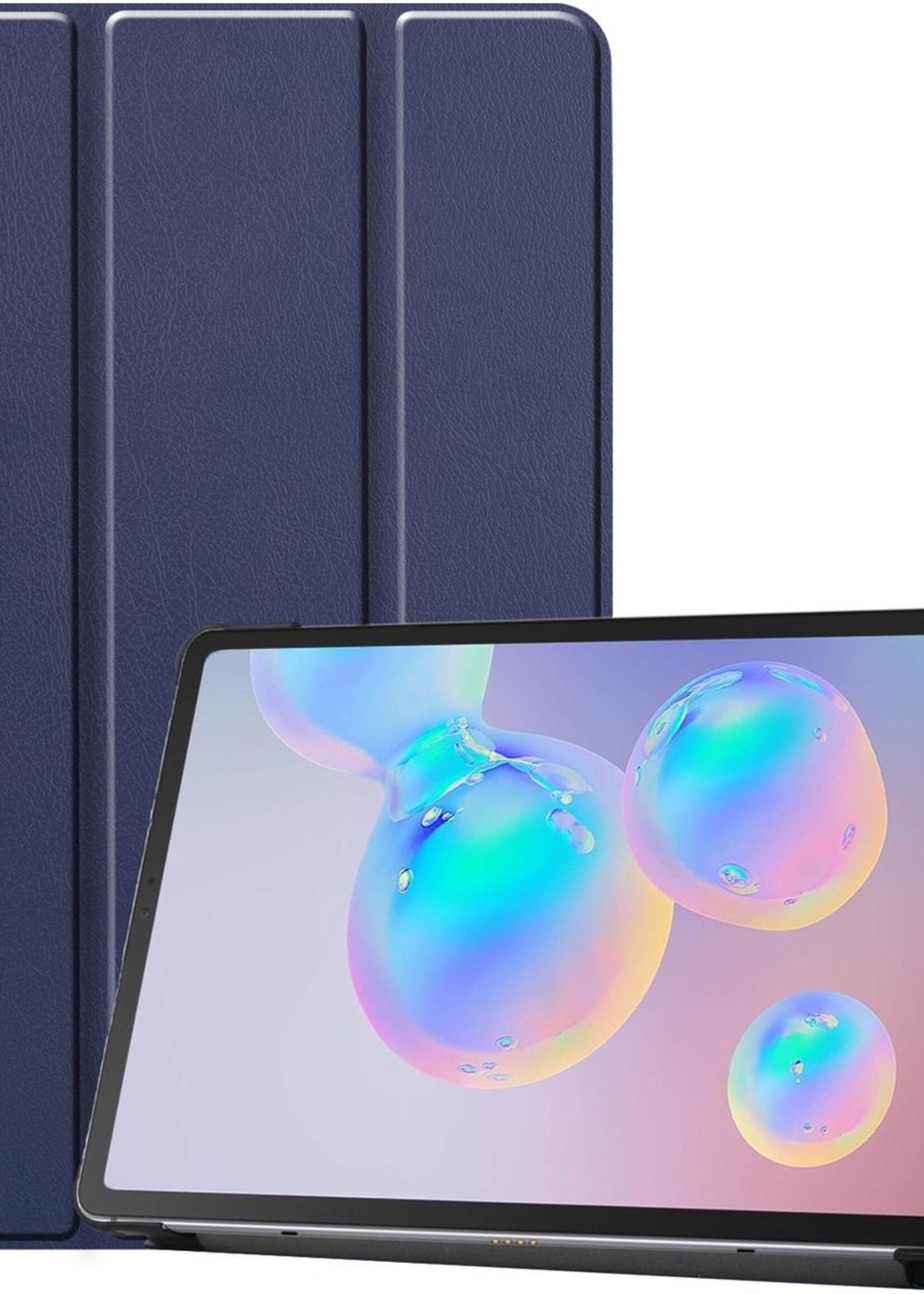 LUQ Hoes Geschikt voor Samsung Galaxy Tab S6 Lite Hoes Luxe Hoesje Book Case - Hoesje Geschikt voor Samsung Tab S6 Lite Hoes Cover - Donkerblauw