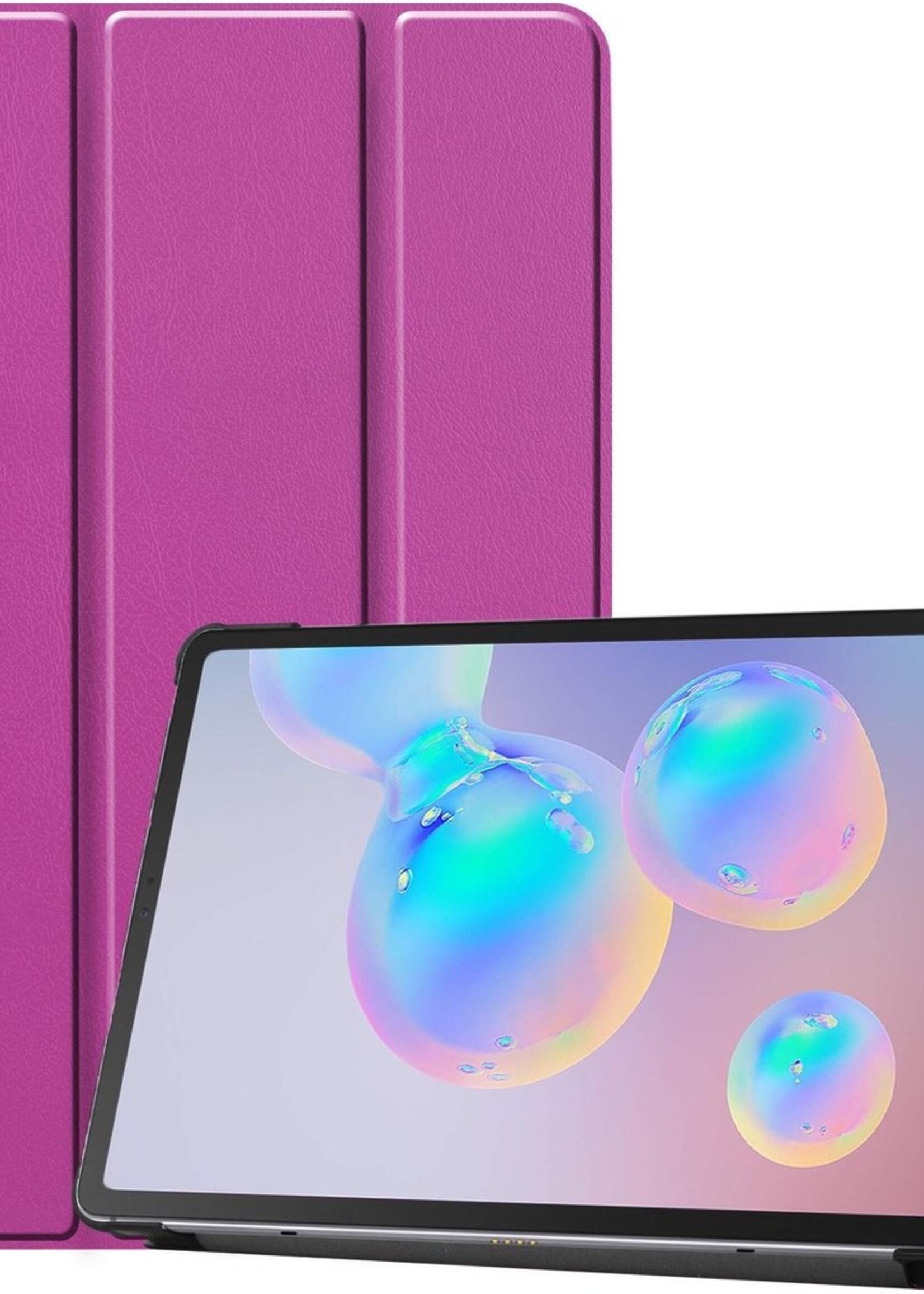 LUQ Hoes Geschikt voor Samsung Galaxy Tab S6 Lite Hoes Luxe Hoesje Book Case - Hoesje Geschikt voor Samsung Tab S6 Lite Hoes Cover - Paars