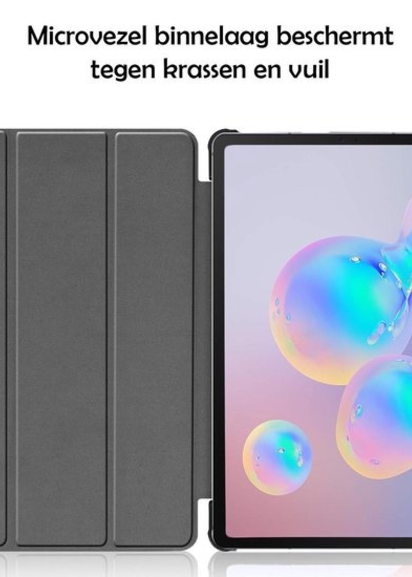 LUQ Hoes Geschikt voor Samsung Galaxy Tab S6 Lite Hoes Luxe Hoesje Book Case - Hoesje Geschikt voor Samsung Tab S6 Lite Hoes Cover - Paars