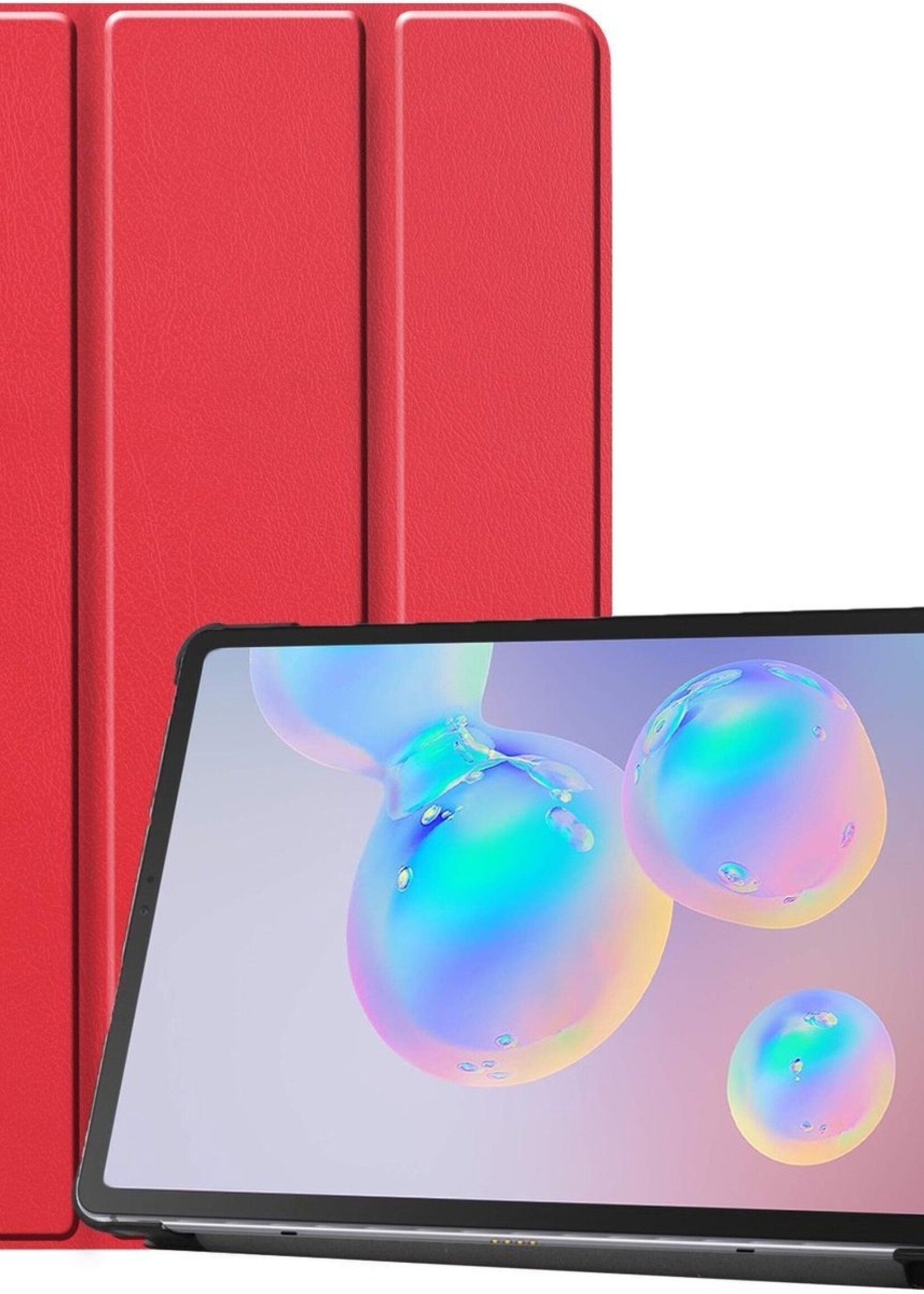 LUQ Hoes Geschikt voor Samsung Galaxy Tab S6 Lite Hoes Luxe Hoesje Book Case - Hoesje Geschikt voor Samsung Tab S6 Lite Hoes Cover - Rood