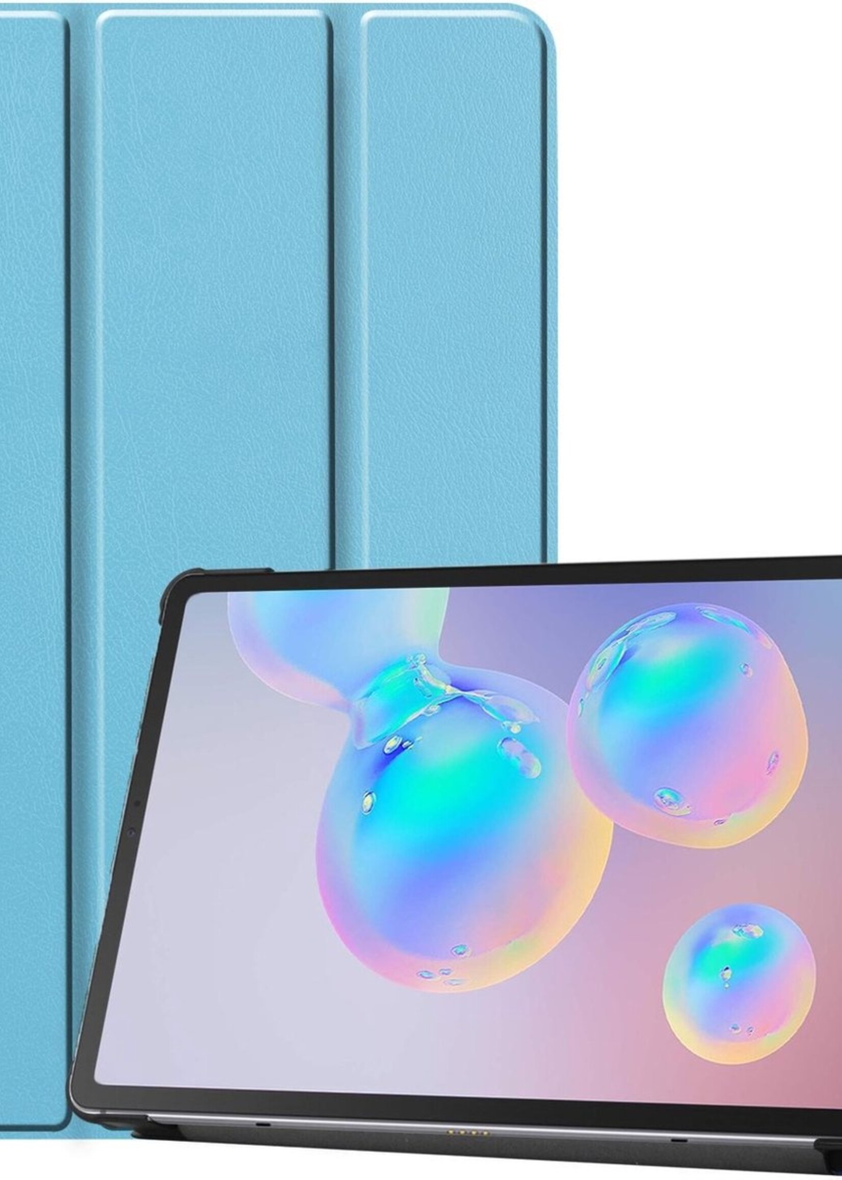LUQ Hoes Geschikt voor Samsung Galaxy Tab S6 Lite Hoes Luxe Hoesje Book Case - Hoesje Geschikt voor Samsung Tab S6 Lite Hoes Cover - Lichtblauw