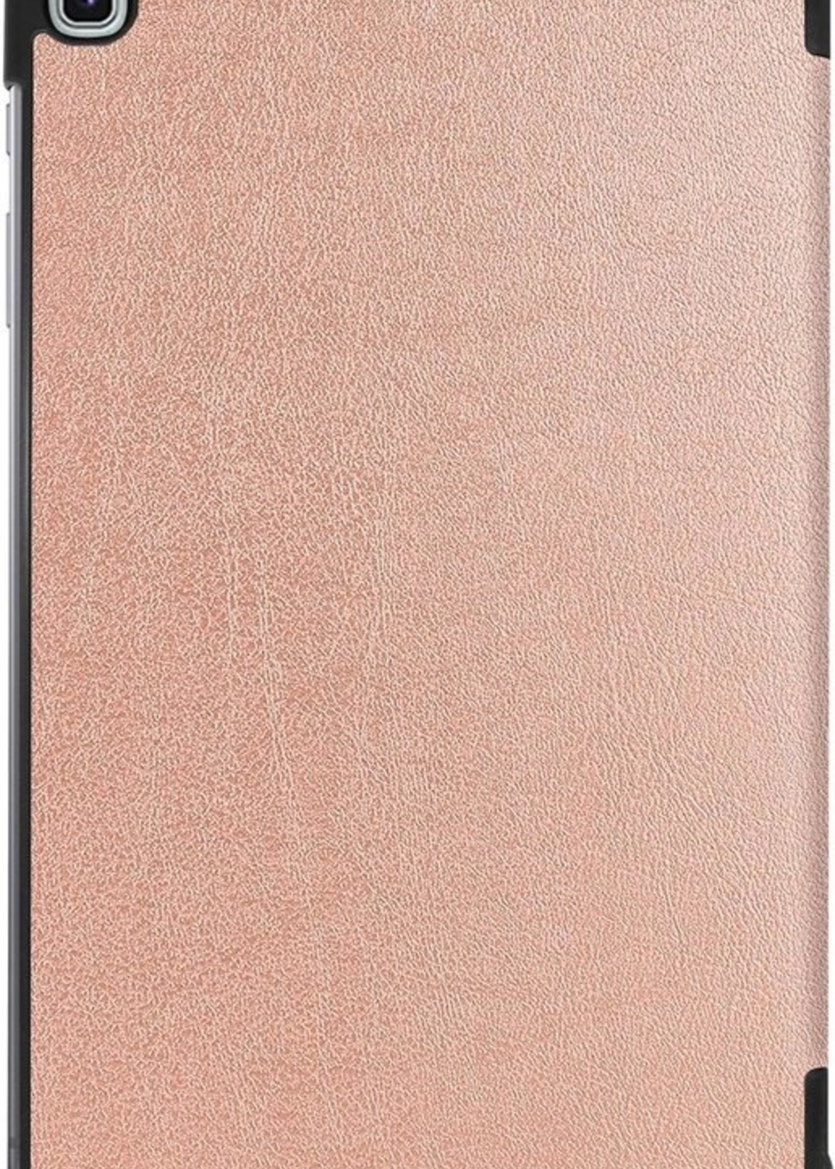 LUQ Hoes Geschikt voor Samsung Galaxy Tab S6 Lite Hoes Luxe Hoesje Book Case - Hoesje Geschikt voor Samsung Tab S6 Lite Hoes Cover - Rosé goud