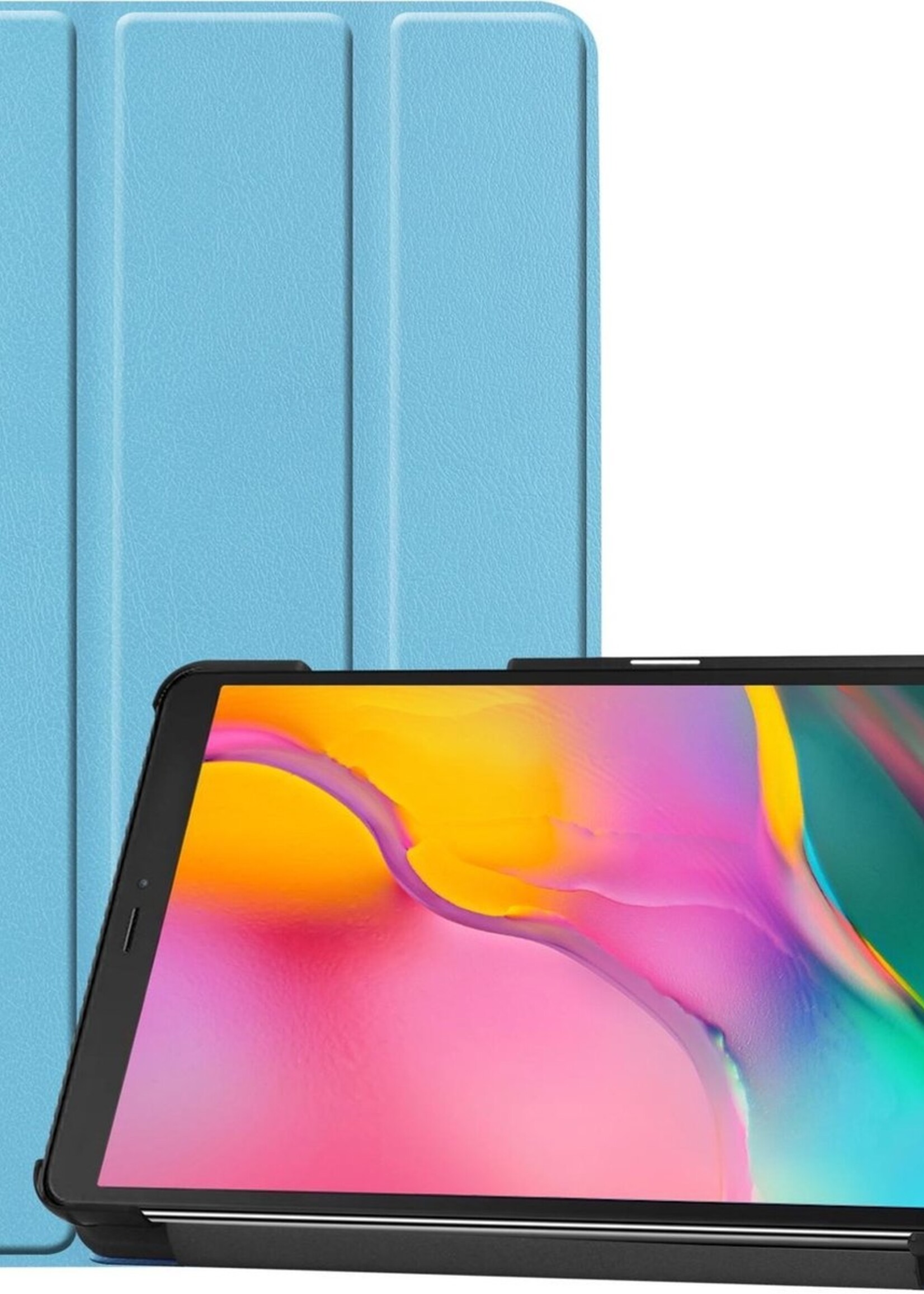 LUQ Hoes Geschikt voor Samsung Galaxy Tab A 8.0 (2019) Hoes Luxe Hoesje Book Case - Hoesje Geschikt voor Samsung Tab A 8.0 (2019) Hoes Cover - Lichtblauw