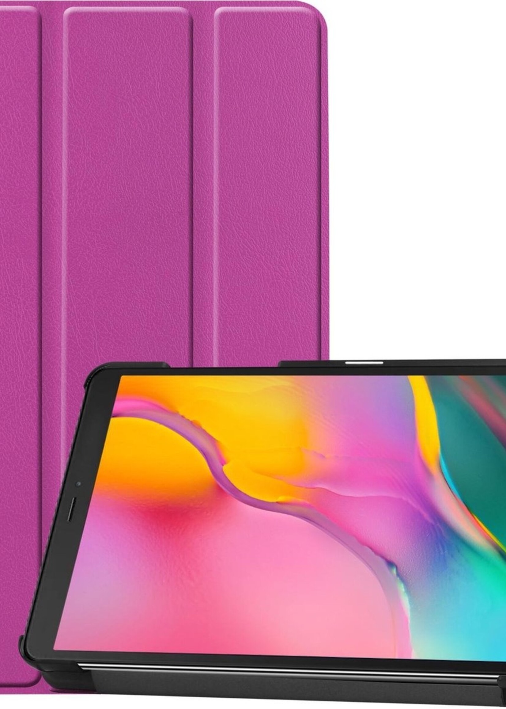 LUQ Hoes Geschikt voor Samsung Galaxy Tab A 8.0 (2019) Hoes Luxe Hoesje Book Case - Hoesje Geschikt voor Samsung Tab A 8.0 (2019) Hoes Cover - Paars