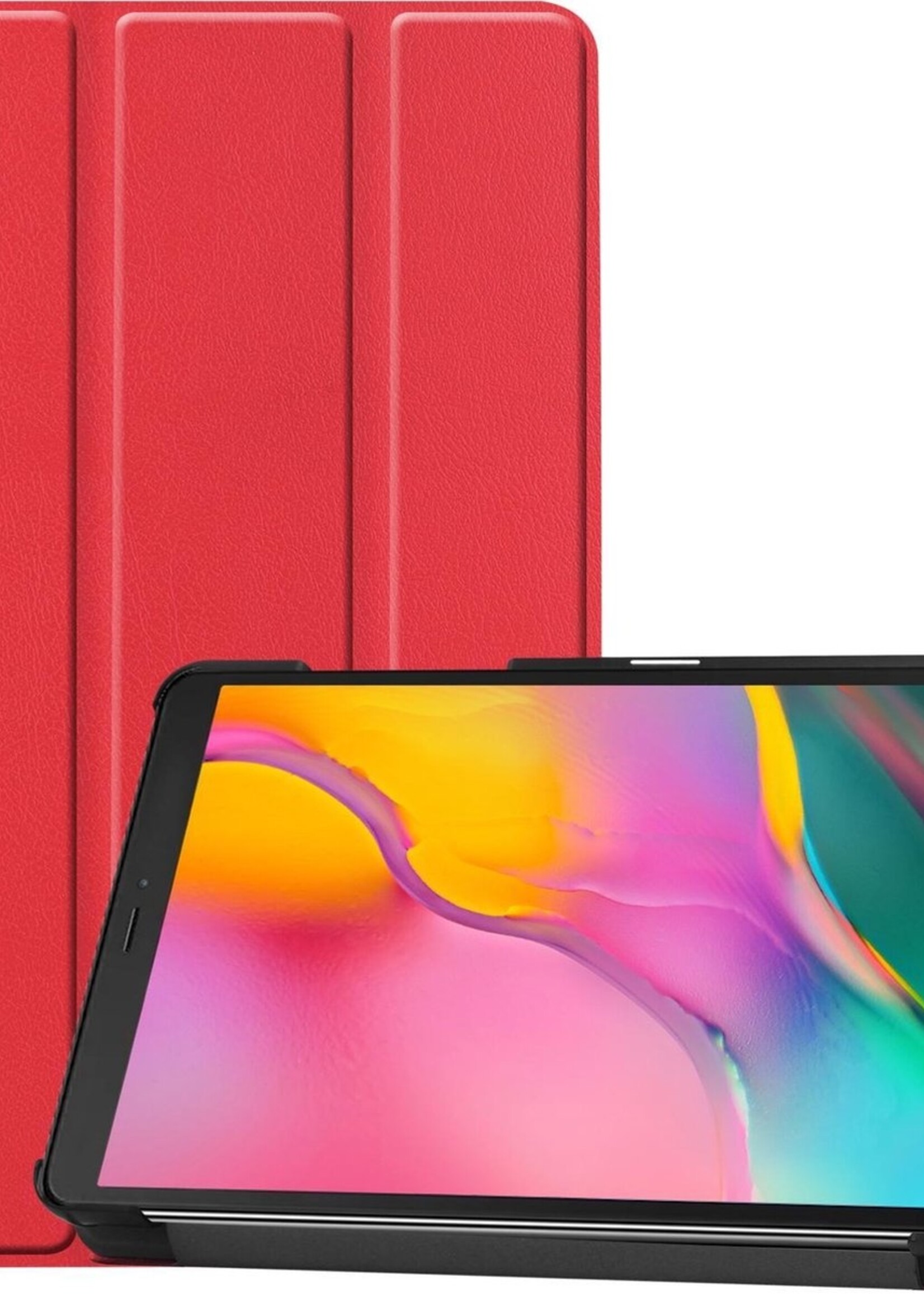 LUQ Hoes Geschikt voor Samsung Galaxy Tab A 8.0 (2019) Hoes Luxe Hoesje Book Case - Hoesje Geschikt voor Samsung Tab A 8.0 (2019) Hoes Cover - Rood