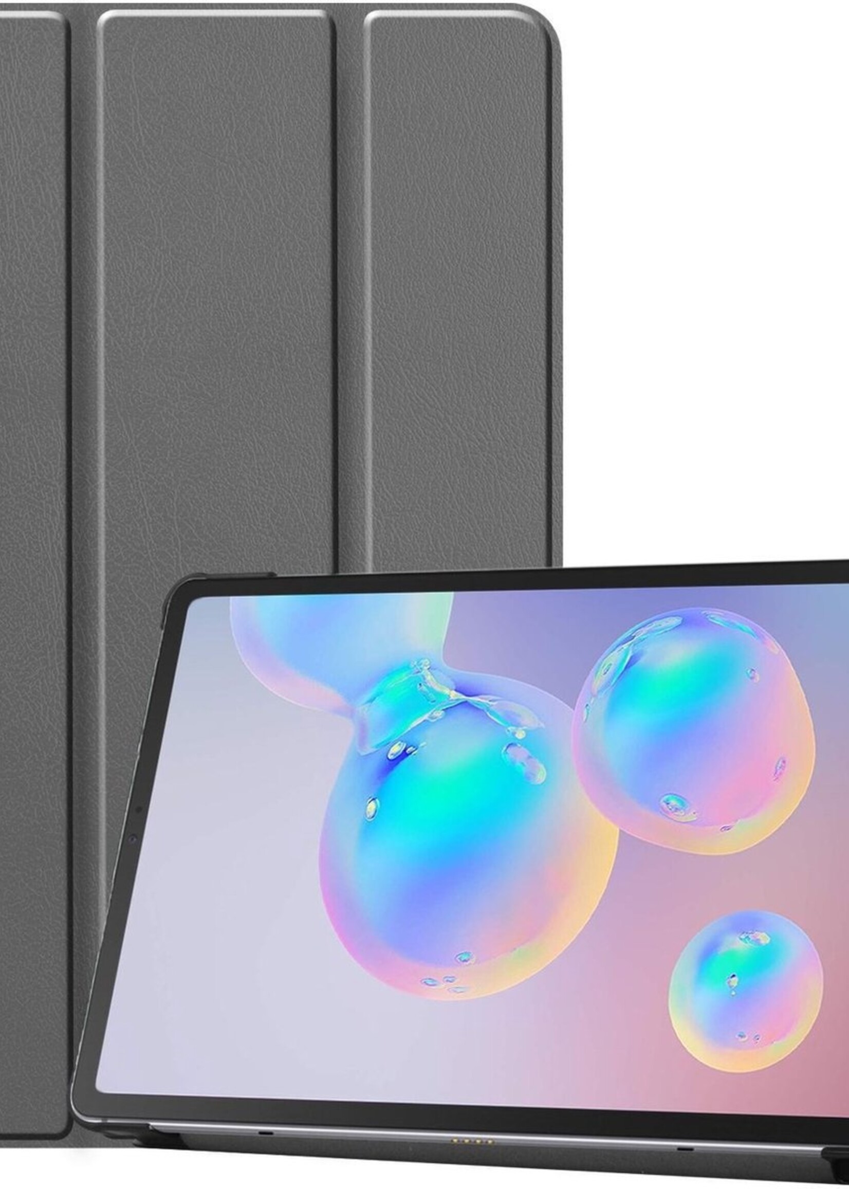 LUQ Hoes Geschikt voor Samsung Galaxy Tab S6 Lite Hoes Luxe Hoesje Book Case - Hoesje Geschikt voor Samsung Tab S6 Lite Hoes Cover - Grijs