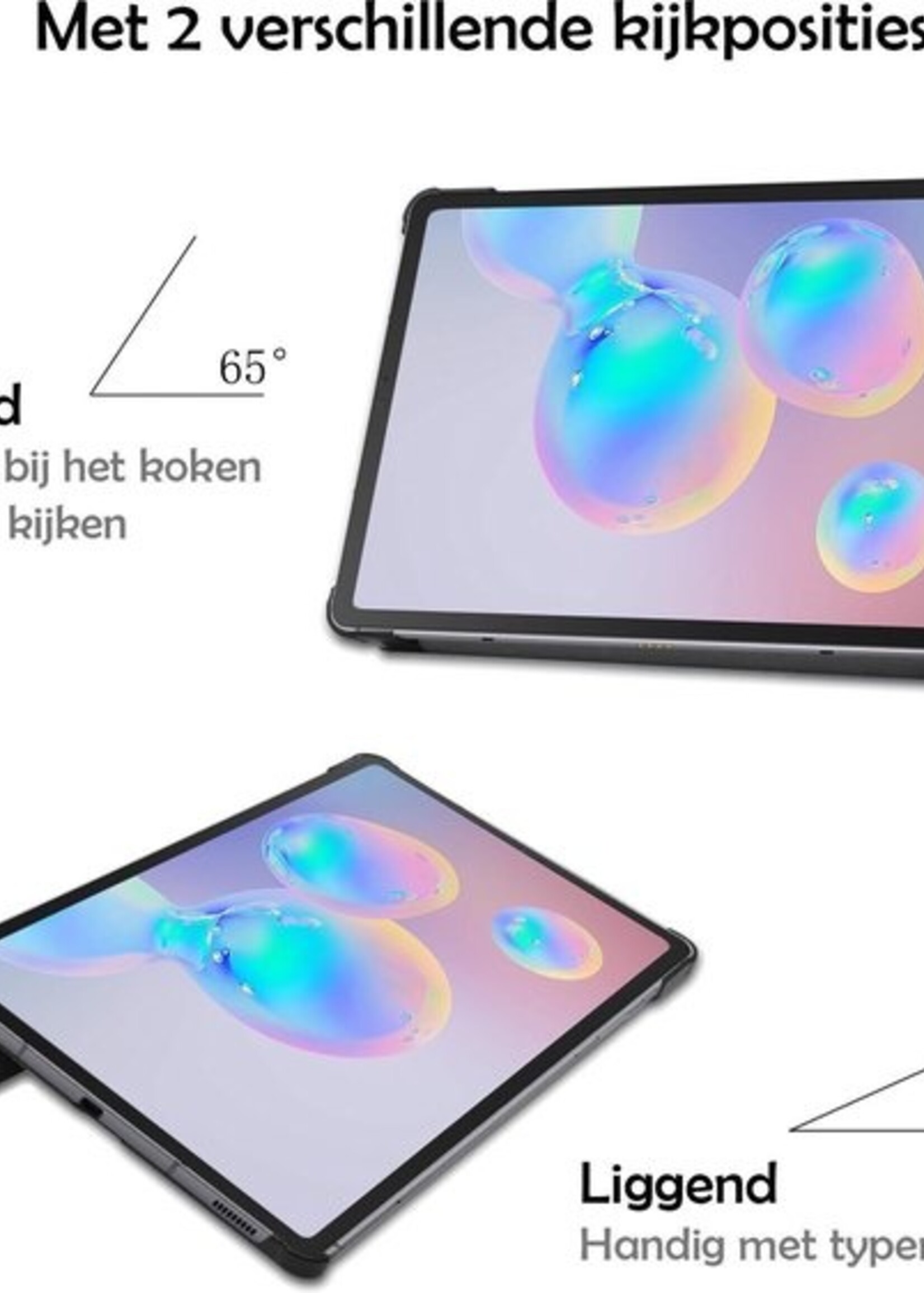 LUQ Hoes Geschikt voor Samsung Galaxy Tab S6 Lite Hoes Luxe Hoesje Book Case - Hoesje Geschikt voor Samsung Tab S6 Lite Hoes Cover - Bloesem