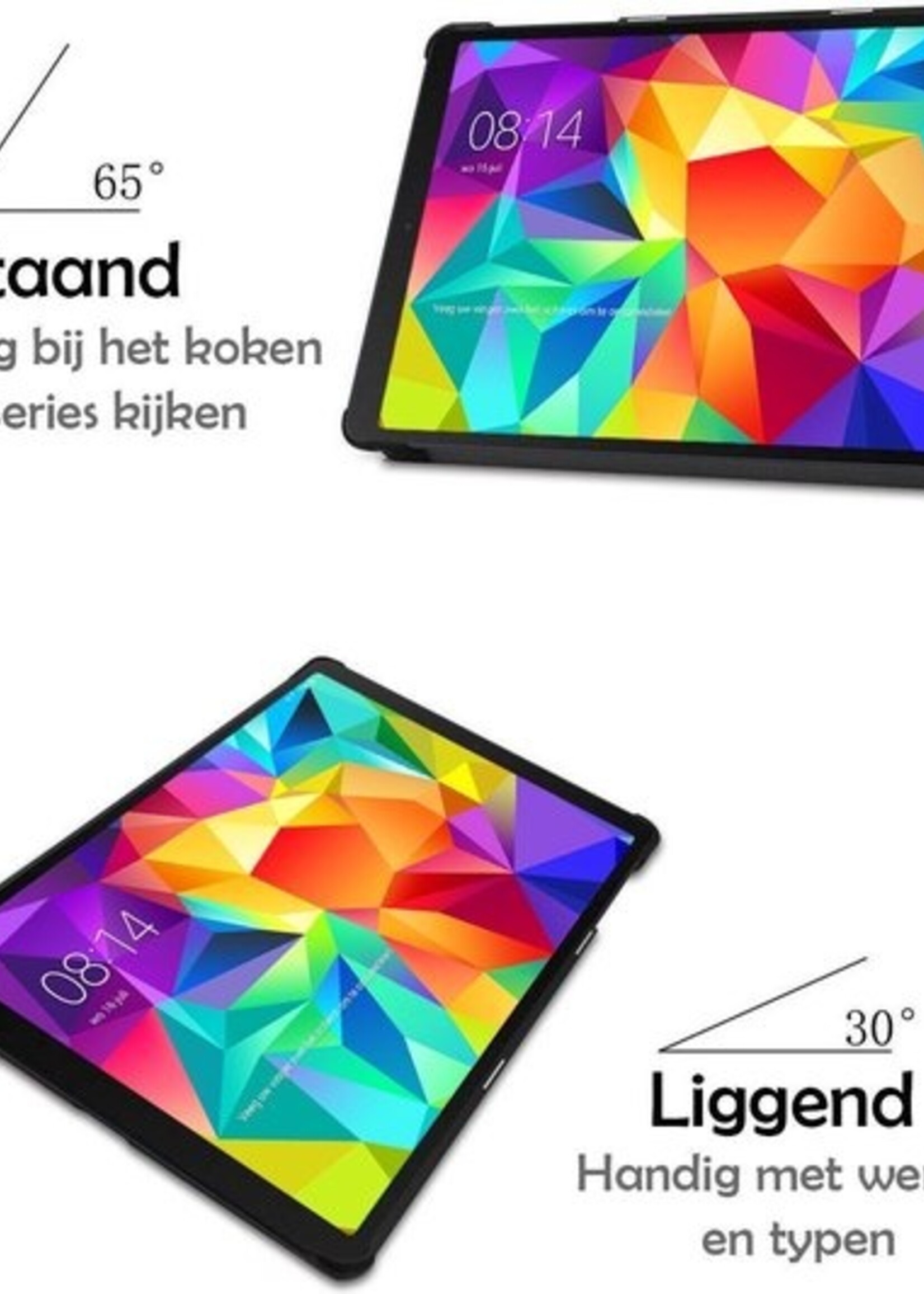 LUQ Hoes Geschikt voor Samsung Galaxy Tab A 10.1 2019 Hoes Luxe Hoesje Book Case - Hoesje Geschikt voor Samsung Tab A 10.1 2019 Hoes Cover - Blokken