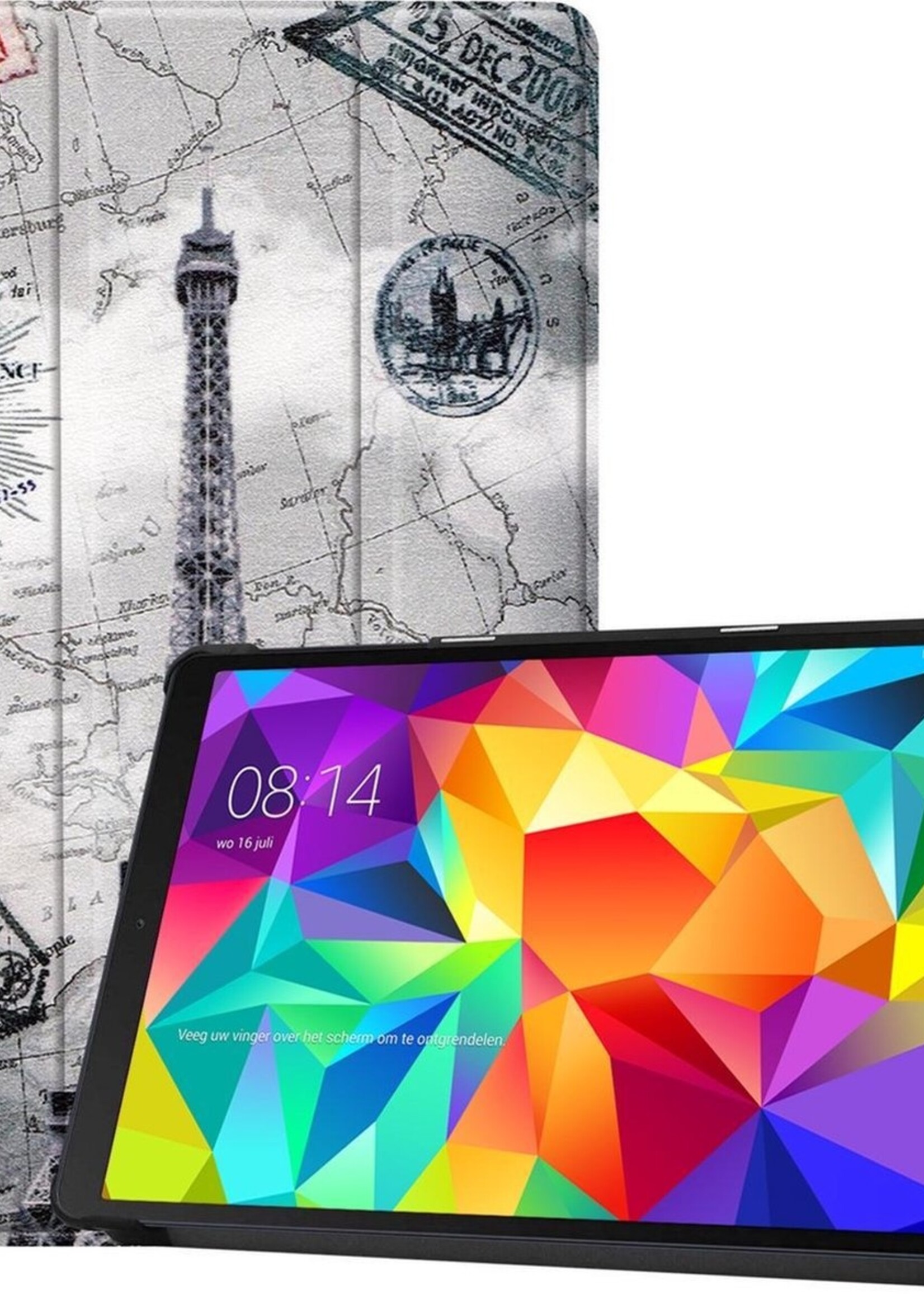 LUQ Hoes Geschikt voor Samsung Galaxy Tab A 10.1 2019 Hoes Luxe Hoesje Book Case - Hoesje Geschikt voor Samsung Tab A 10.1 2019 Hoes Cover - Eiffeltoren