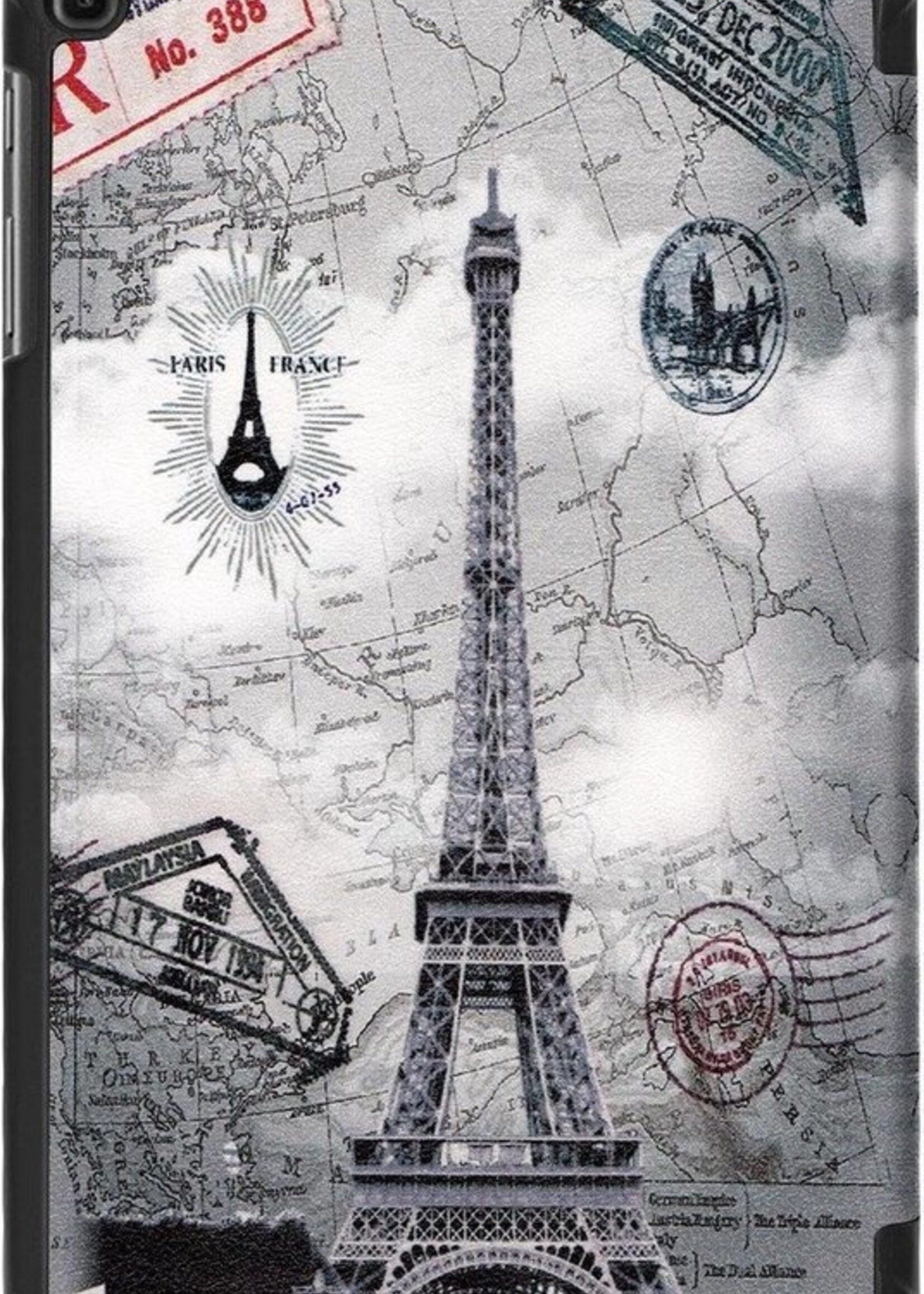 LUQ Hoes Geschikt voor Samsung Galaxy Tab A 10.1 2019 Hoes Luxe Hoesje Book Case - Hoesje Geschikt voor Samsung Tab A 10.1 2019 Hoes Cover - Eiffeltoren