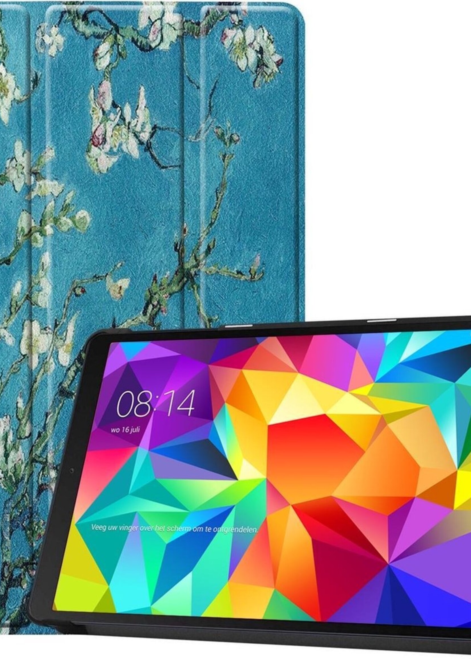 LUQ Hoes Geschikt voor Samsung Galaxy Tab A 10.1 2019 Hoes Luxe Hoesje Book Case - Hoesje Geschikt voor Samsung Tab A 10.1 2019 Hoes Cover - Bloesem