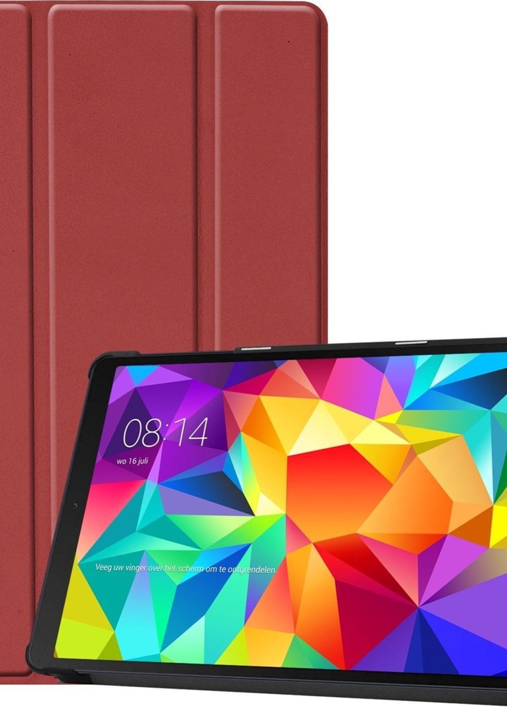 LUQ Hoes Geschikt voor Samsung Galaxy Tab A 10.1 2019 Hoes Luxe Hoesje Book Case - Hoesje Geschikt voor Samsung Tab A 10.1 2019 Hoes Cover - Donkerrood