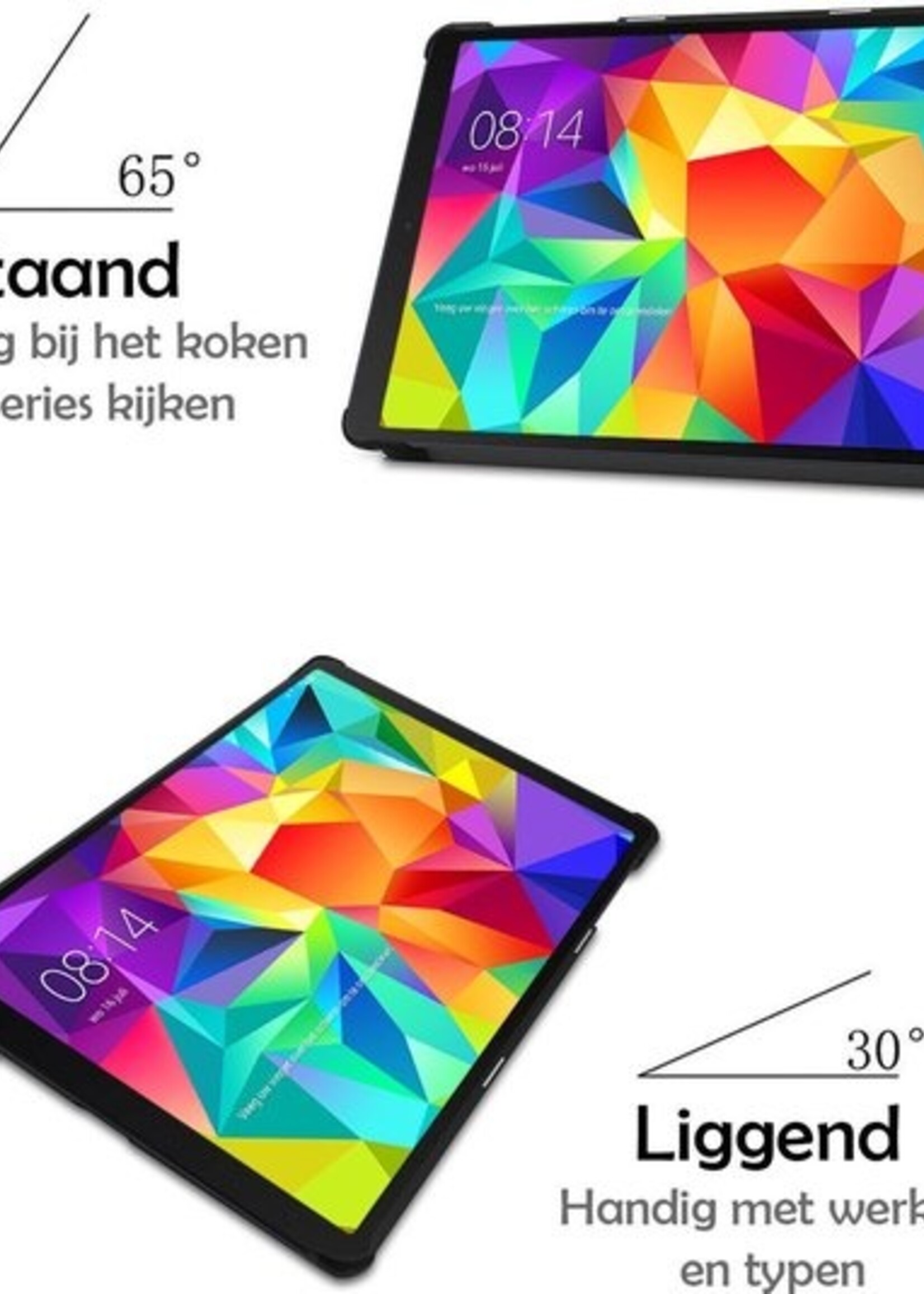LUQ Hoes Geschikt voor Samsung Galaxy Tab A 10.1 2019 Hoes Luxe Hoesje Book Case - Hoesje Geschikt voor Samsung Tab A 10.1 2019 Hoes Cover - Grijs