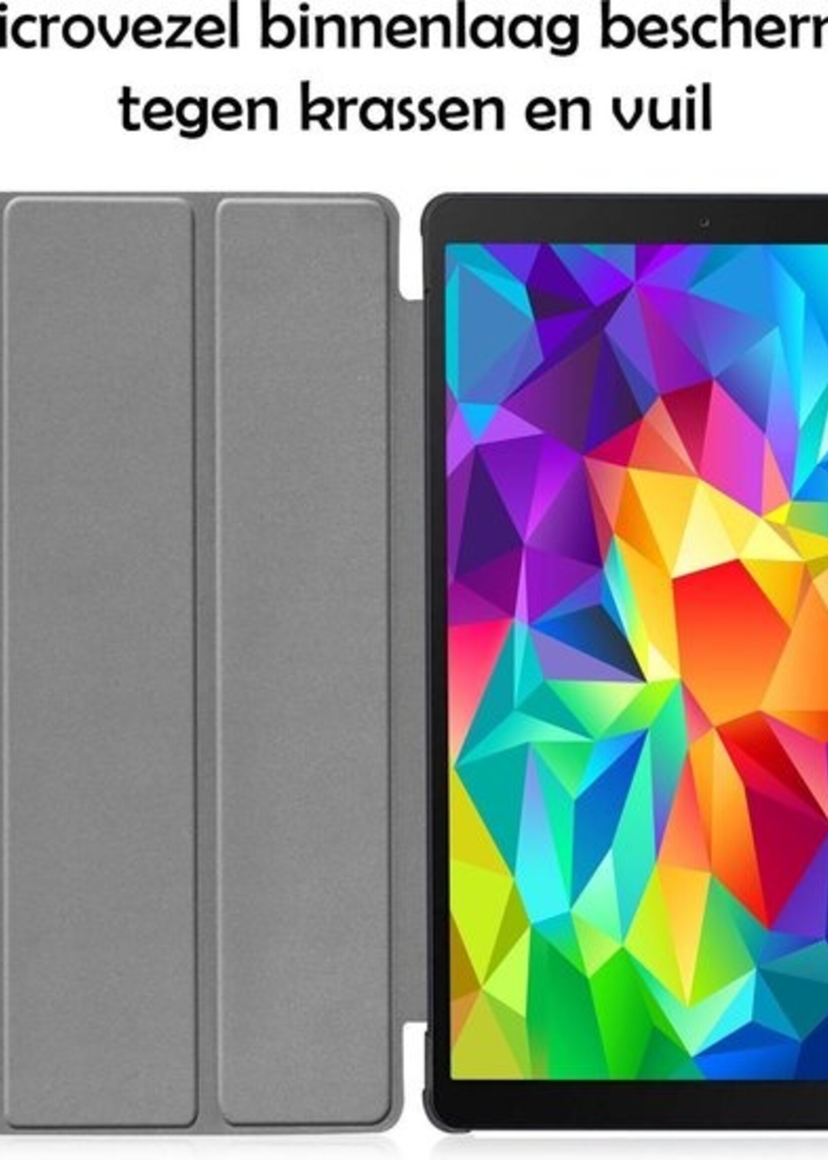 LUQ Hoes Geschikt voor Samsung Galaxy Tab A 10.1 2019 Hoes Luxe Hoesje Book Case - Hoesje Geschikt voor Samsung Tab A 10.1 2019 Hoes Cover - Grijs