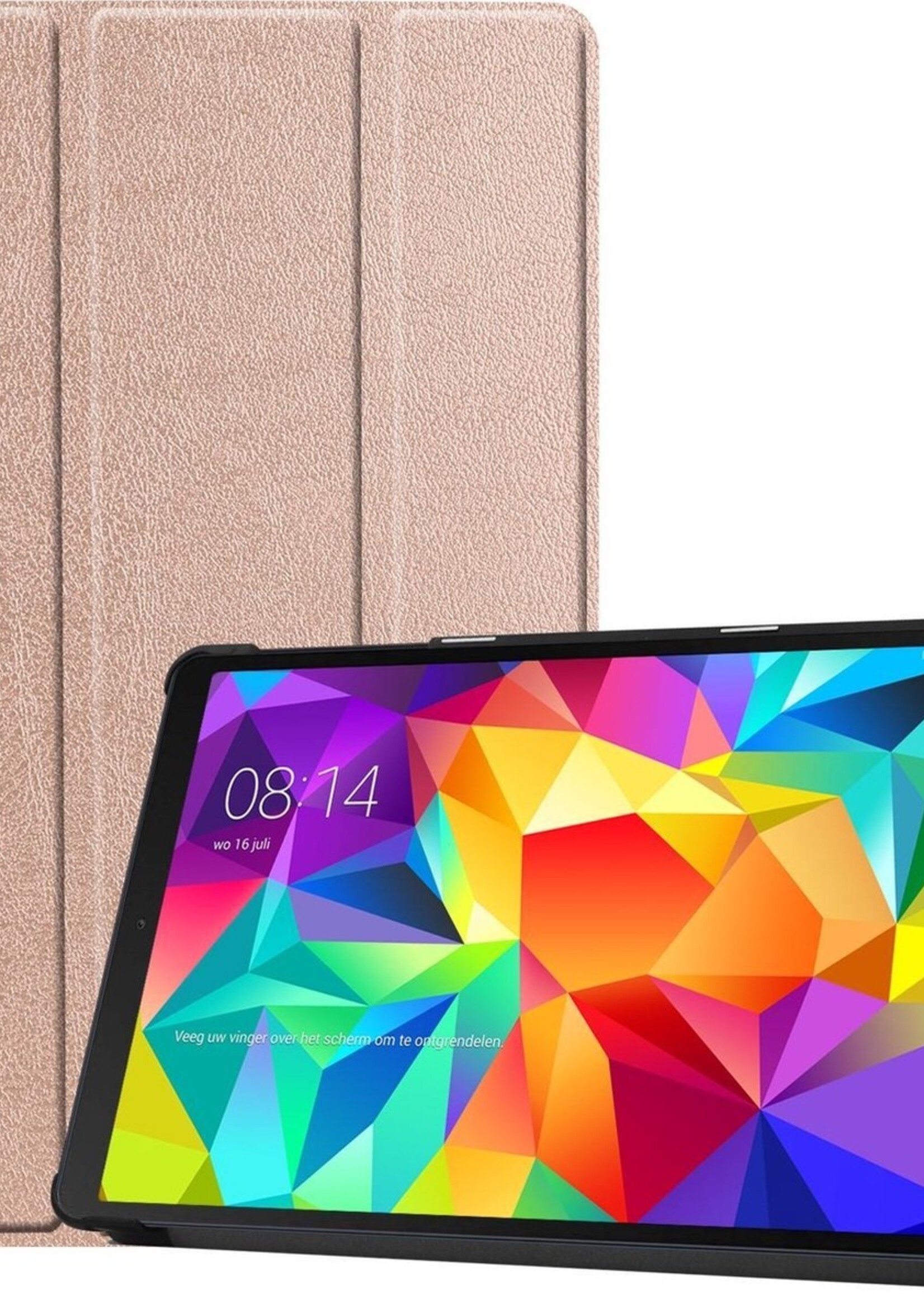 LUQ Hoes Geschikt voor Samsung Galaxy Tab A 10.1 2019 Hoes Luxe Hoesje Book Case - Hoesje Geschikt voor Samsung Tab A 10.1 2019 Hoes Cover - Rosé goud