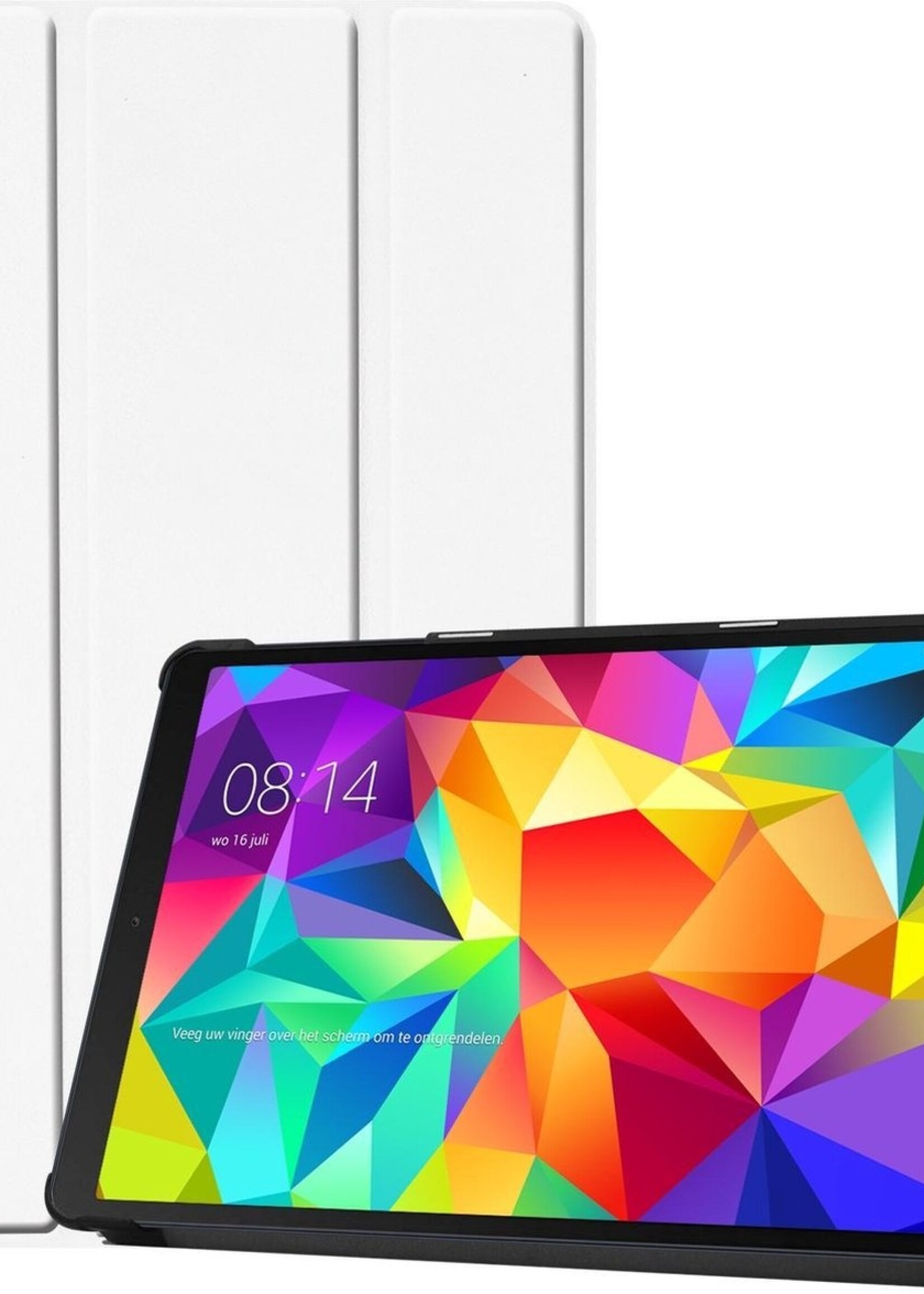 LUQ Hoes Geschikt voor Samsung Galaxy Tab A 10.1 2019 Hoes Luxe Hoesje Book Case - Hoesje Geschikt voor Samsung Tab A 10.1 2019 Hoes Cover - Wit