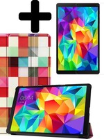 LUQ LUQ Samsung Galaxy Tab A 10.1 (2019) Hoesje met screenprotector - Blocks