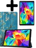 LUQ LUQ Samsung Galaxy Tab A 10.1 (2019) Hoesje met screenprotector - Witte Bloesem