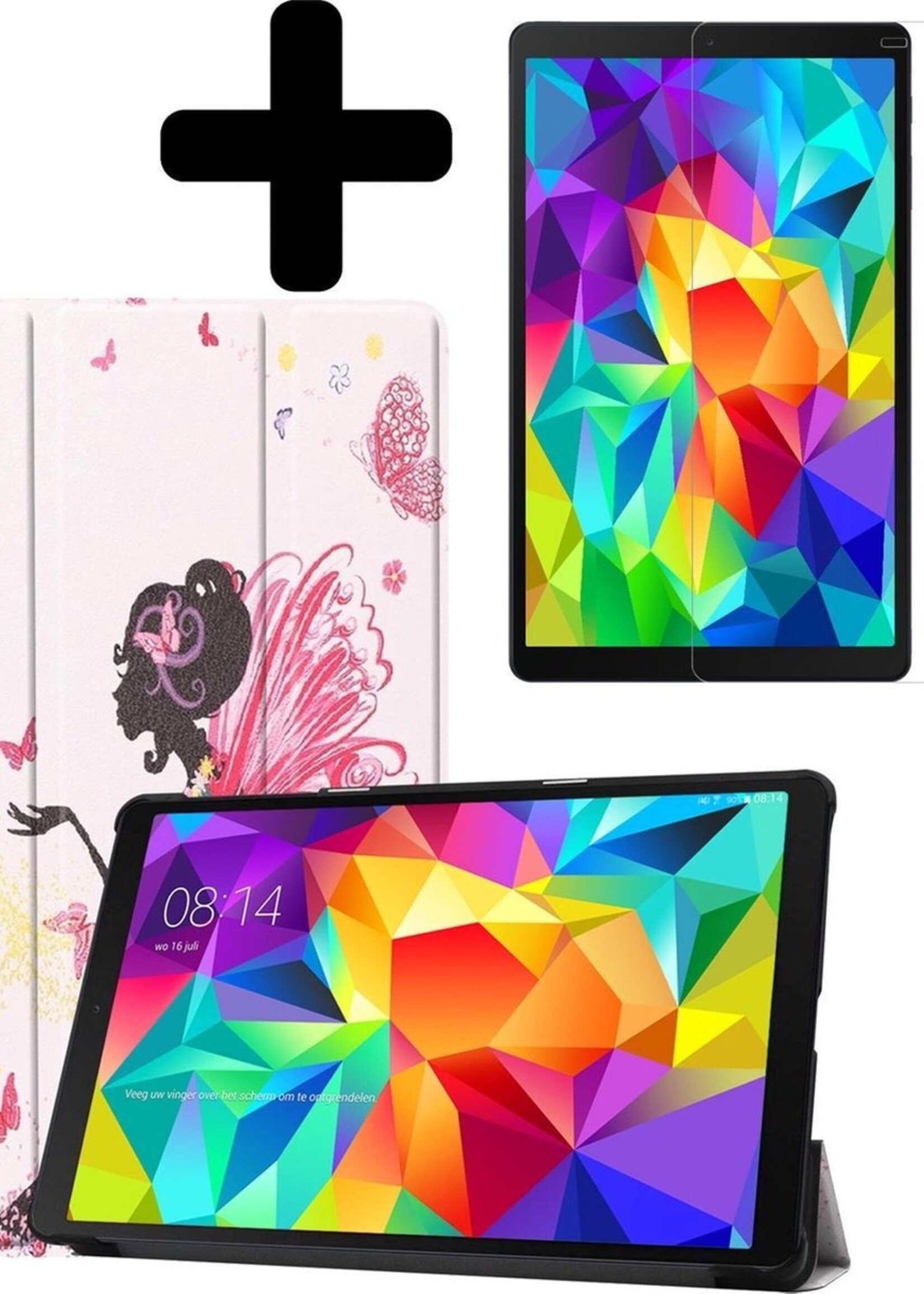 LUQ Hoes Geschikt voor Samsung Galaxy Tab A 10.1 2019 Hoes Luxe Hoesje Book Case Met Screenprotector - Hoesje Geschikt voor Samsung Tab A 10.1 2019 Hoes Cover - Elfje