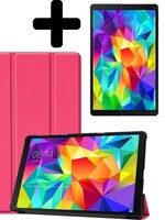 LUQ LUQ Samsung Galaxy Tab A 10.1 (2019) Hoesje met screenprotector - Donkerroze