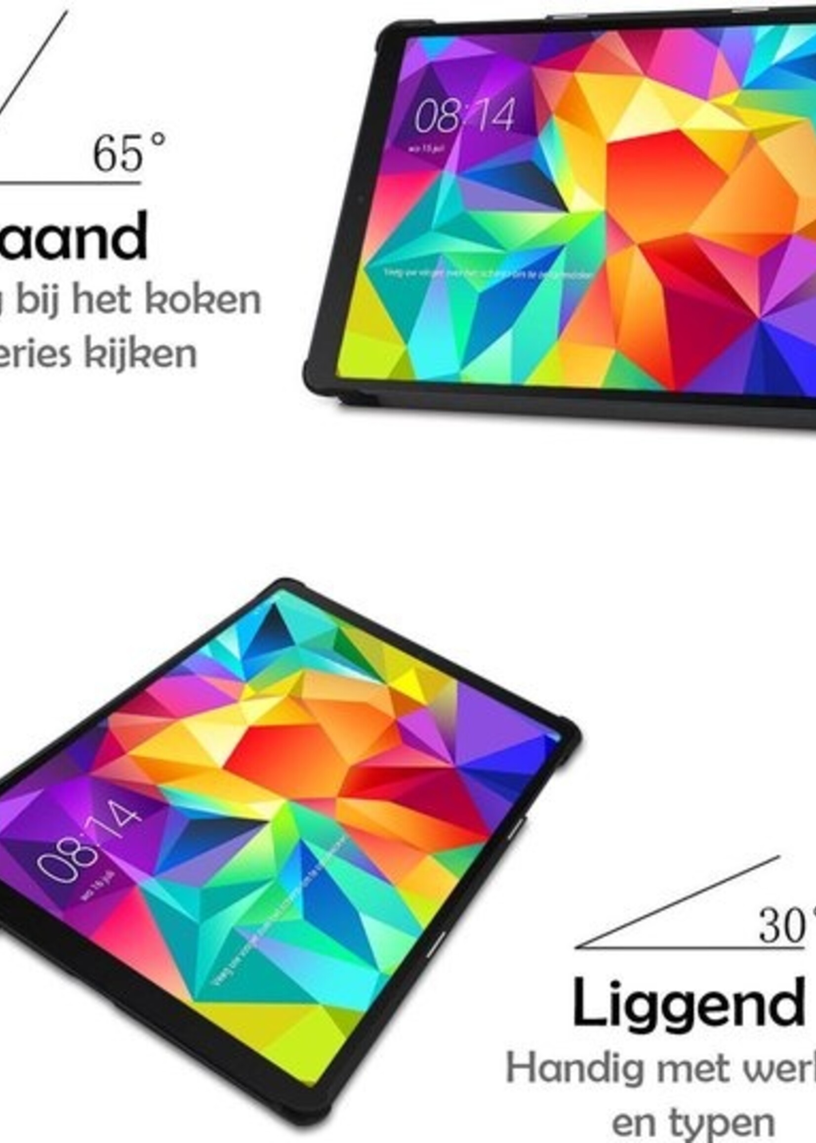 LUQ Hoes Geschikt voor Samsung Galaxy Tab A 10.1 2019 Hoes Luxe Hoesje Book Case Met Screenprotector - Hoesje Geschikt voor Samsung Tab A 10.1 2019 Hoes Cover - Donkerroze