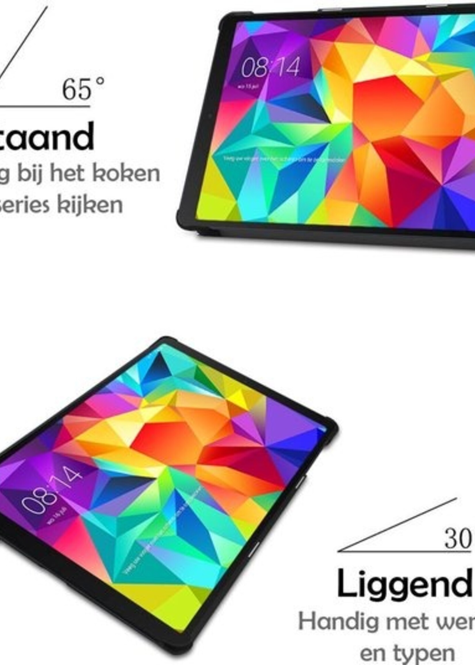 LUQ Hoes Geschikt voor Samsung Galaxy Tab A 10.1 2019 Hoes Luxe Hoesje Book Case Met Screenprotector - Hoesje Geschikt voor Samsung Tab A 10.1 2019 Hoes Cover - Wit