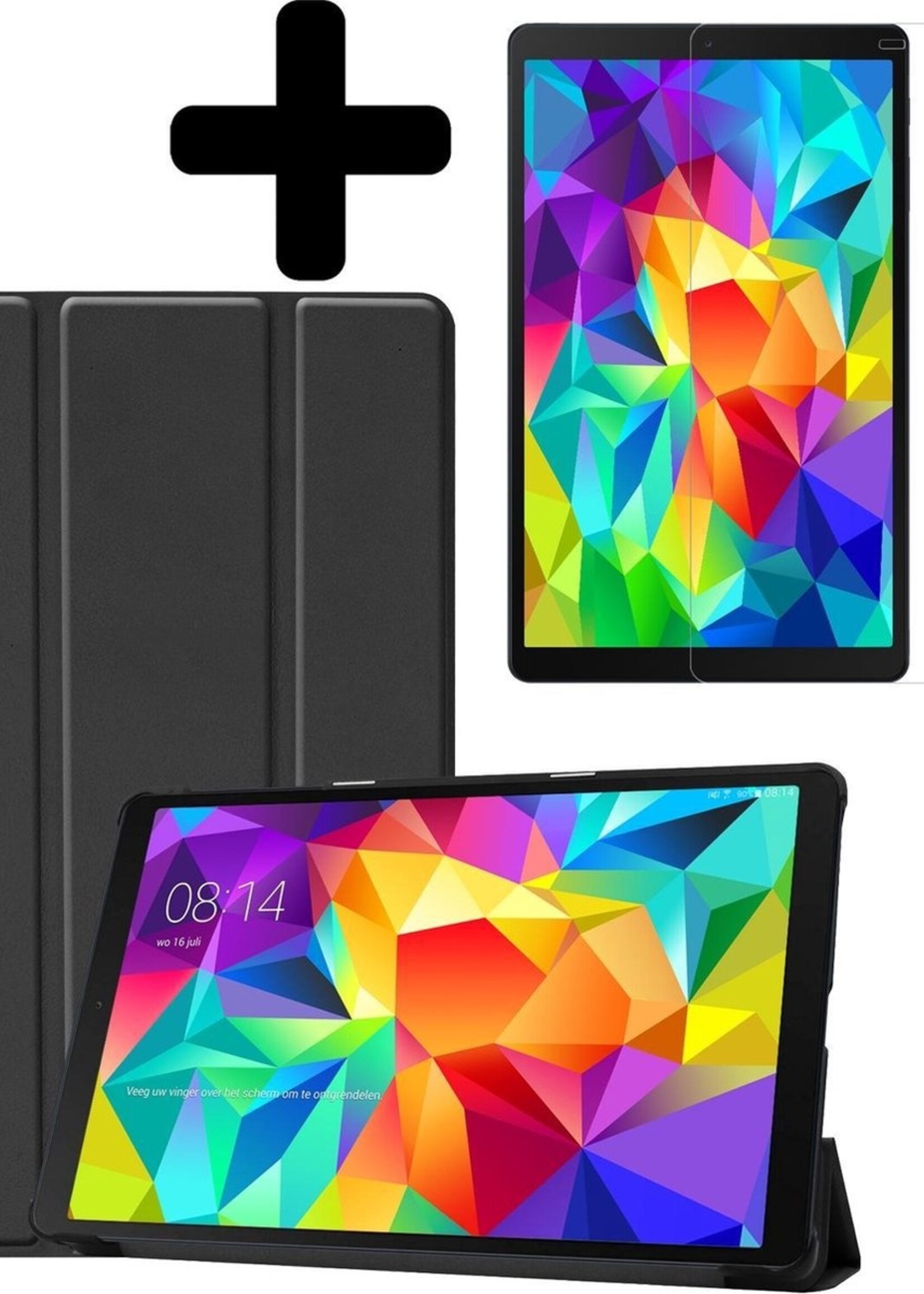 LUQ Hoes Geschikt voor Samsung Galaxy Tab A 10.1 2019 Hoes Luxe Hoesje Book Case Met Screenprotector - Hoesje Geschikt voor Samsung Tab A 10.1 2019 Hoes Cover - Zwart