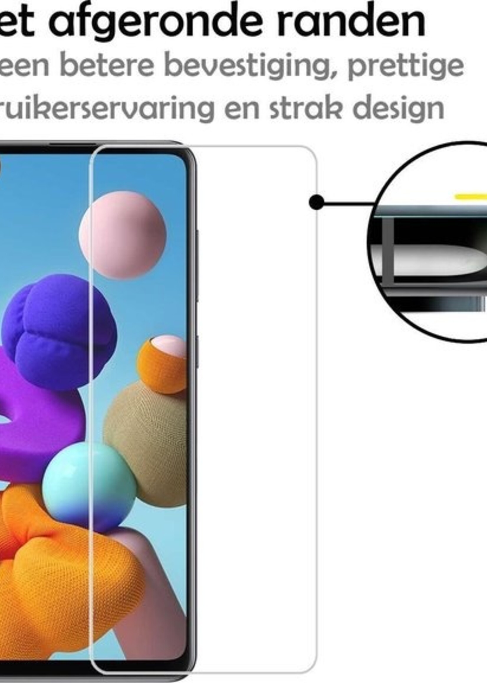 LUQ Hoesje Geschikt voor Samsung A21s Hoesje Shockproof Case Siliconen Met Screenprotector - Hoes Geschikt voor Samsung Galaxy A21s Hoes Cover Siliconen - Transparant