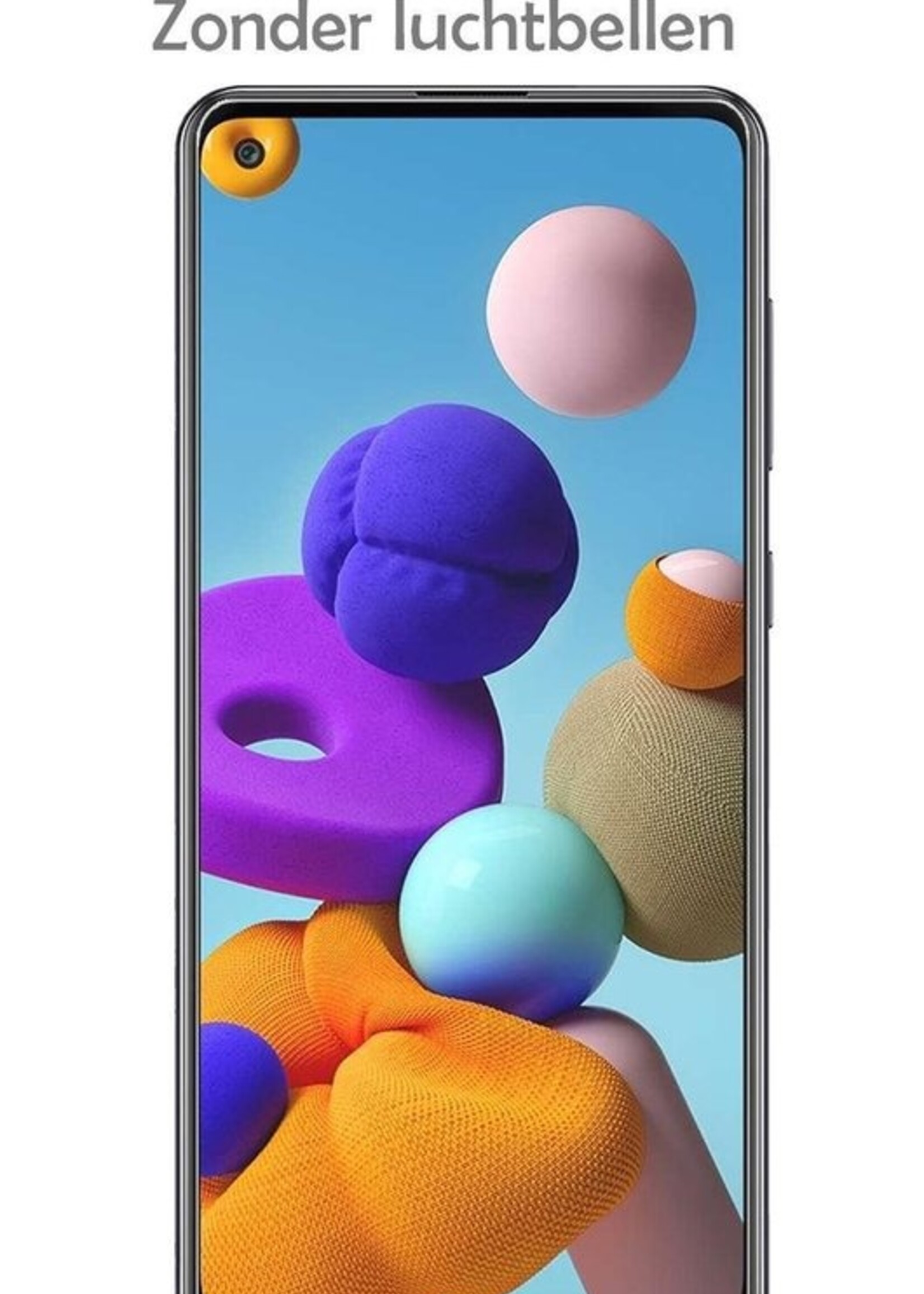 LUQ Hoesje Geschikt voor Samsung A21s Hoesje Shockproof Case Siliconen Met Screenprotector - Hoes Geschikt voor Samsung Galaxy A21s Hoes Cover Siliconen - Transparant