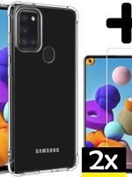 LUQ LUQ Samsung Galaxy A21s Hoesje met 2x Screenprotector