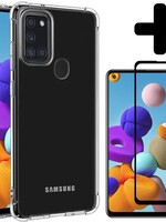 LUQ LUQ Samsung Galaxy A21s Hoesje met Screenprotector Full Cover