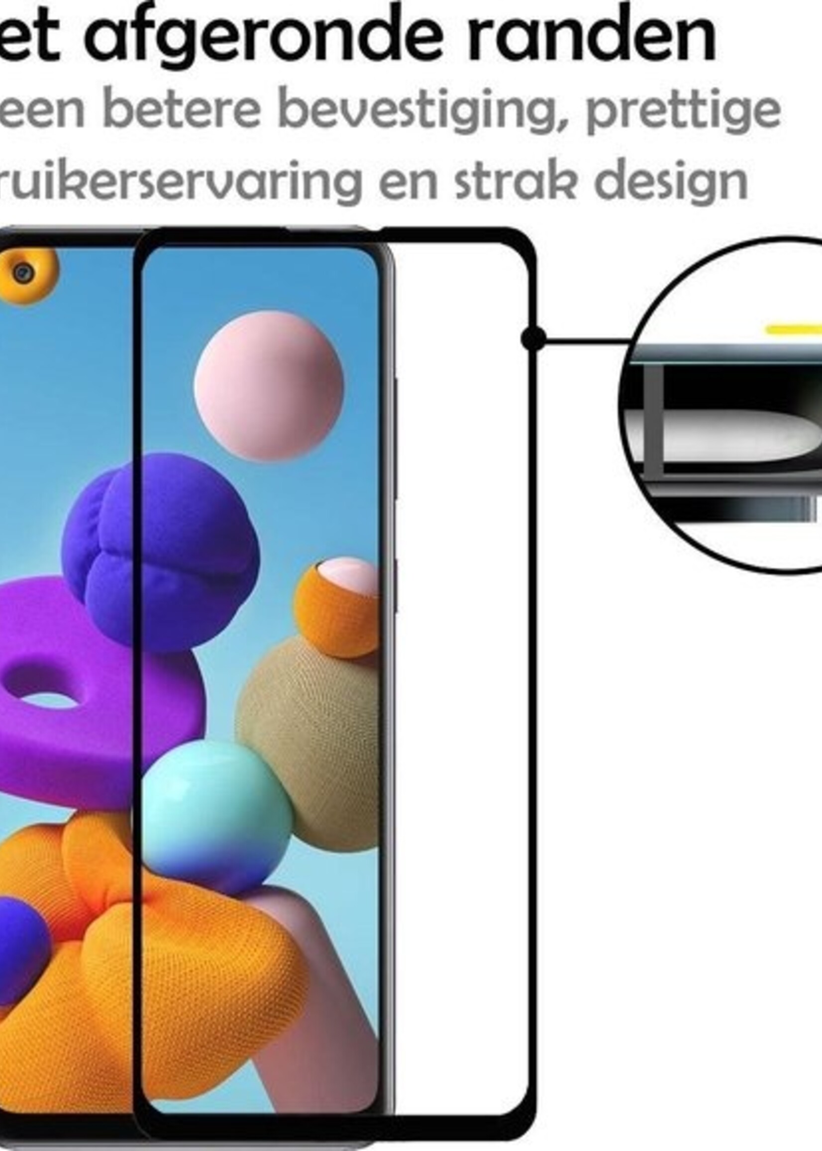 LUQ Hoesje Geschikt voor Samsung A21s Hoesje Shockproof Case Siliconen Met Screenprotector - Hoes Geschikt voor Samsung Galaxy A21s Hoes Cover Siliconen - Transparant