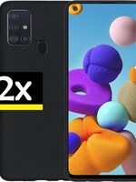 LUQ LUQ Samsung Galaxy A21s siliconen hoesje zwart - 2 Stuks