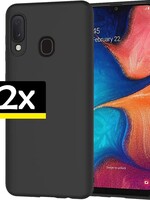 LUQ LUQ Samsung Galaxy A20e siliconen hoesje zwart - 2 stuks