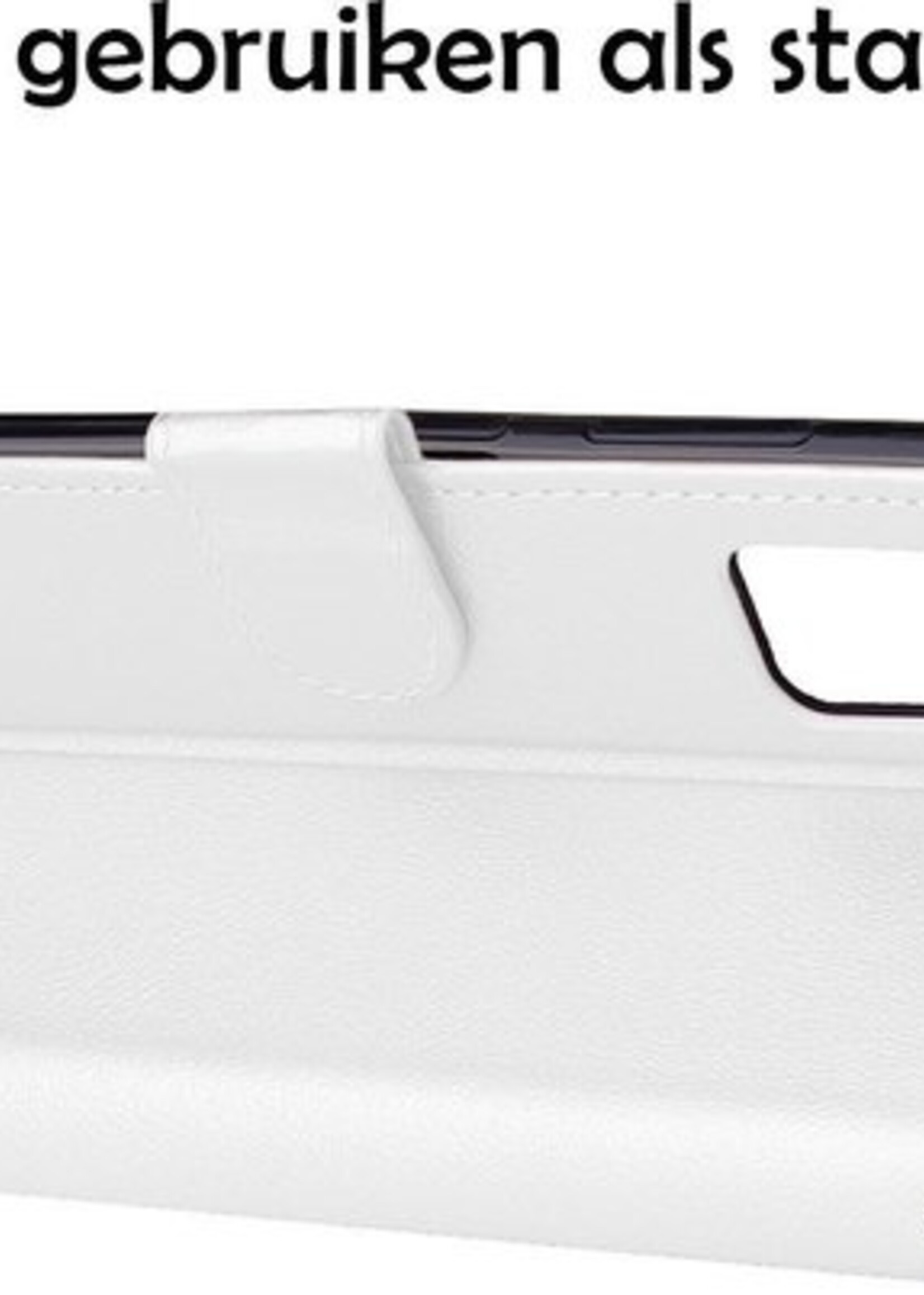 LUQ Hoesje Geschikt voor Samsung A41 Hoesje Book Case Hoes Wallet Cover - Hoes Geschikt voor Samsung Galaxy A41 Hoesje Bookcase Hoes - Wit