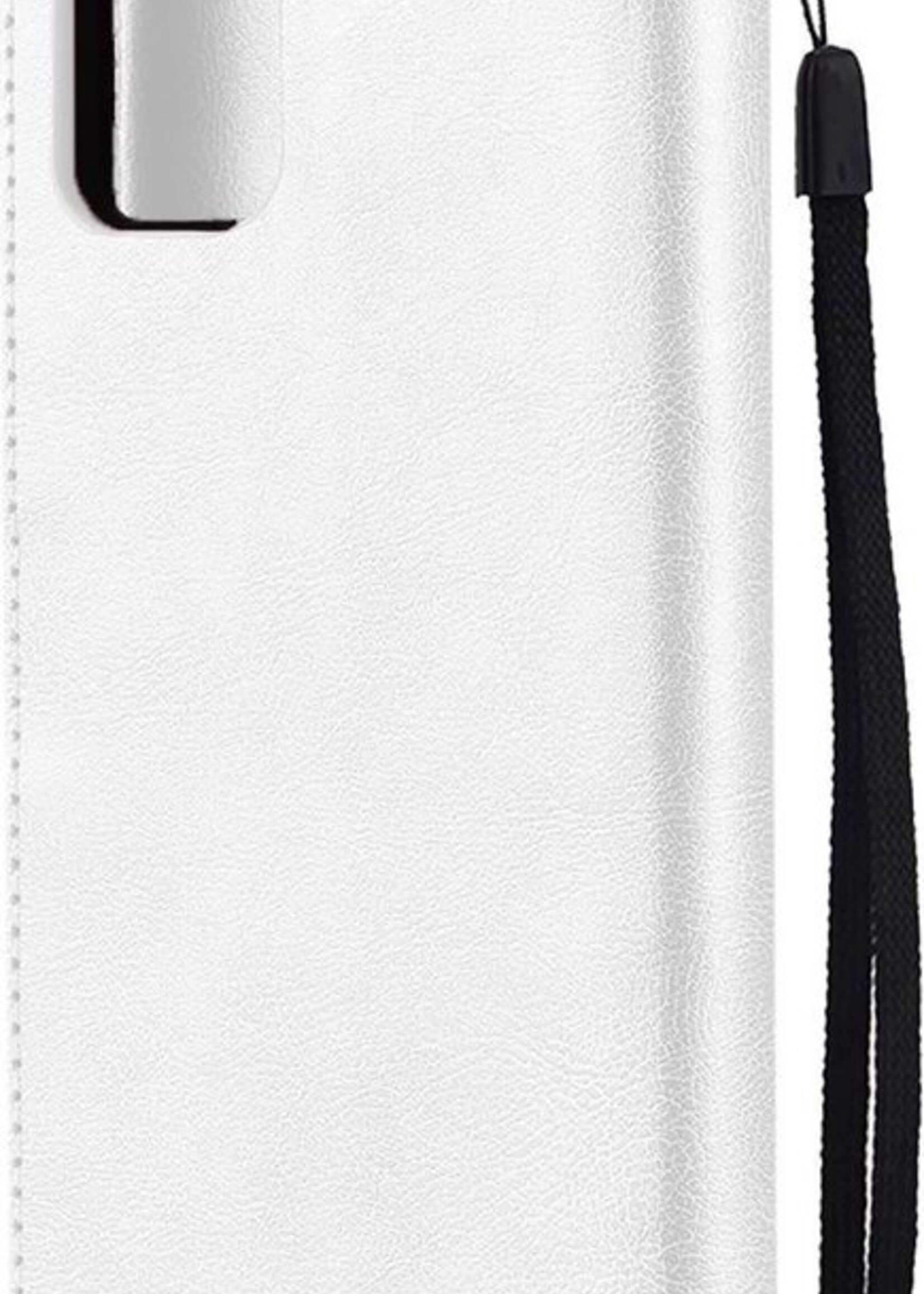 LUQ Hoesje Geschikt voor Samsung A41 Hoesje Book Case Hoes Wallet Cover - Hoes Geschikt voor Samsung Galaxy A41 Hoesje Bookcase Hoes - Wit