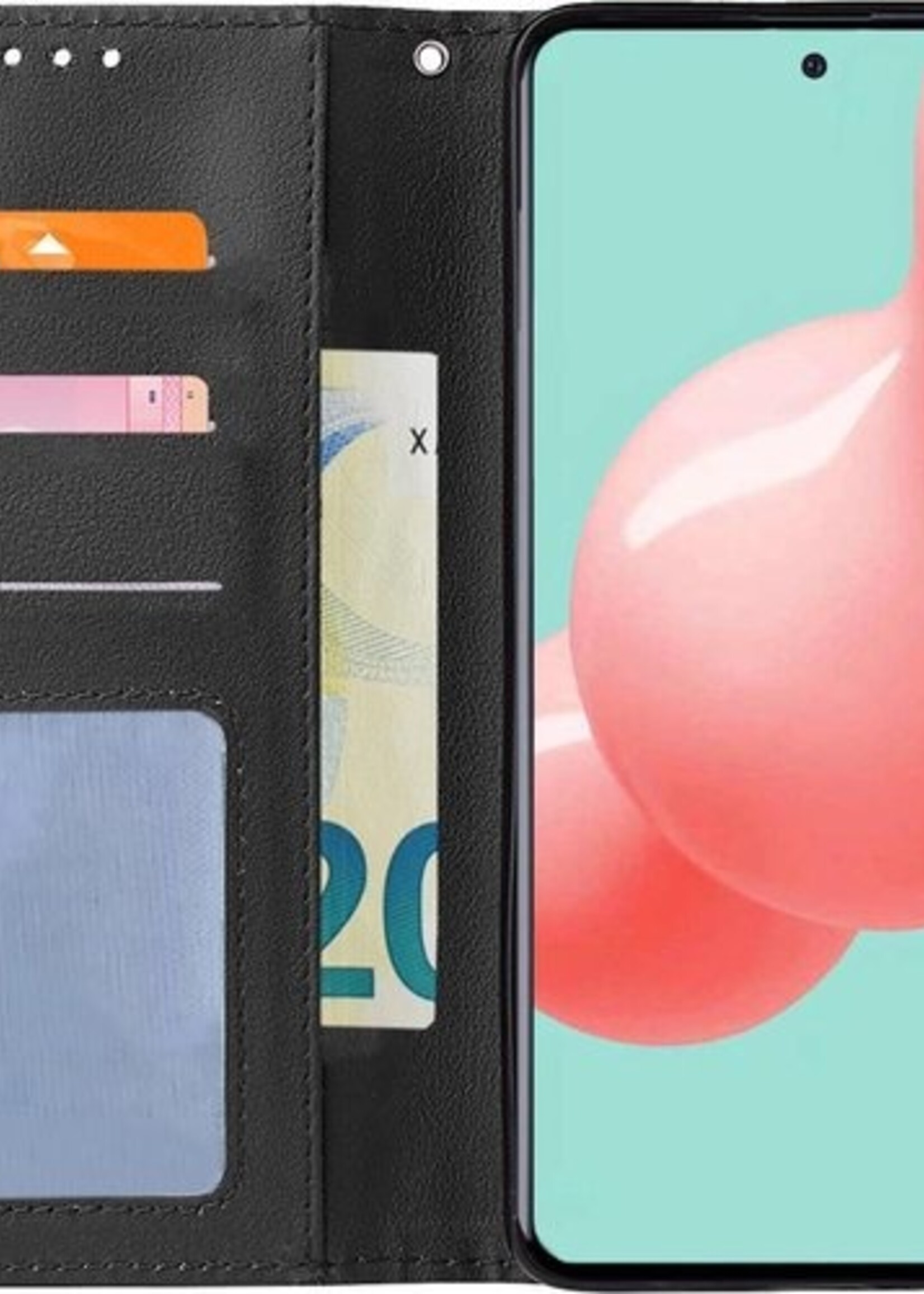 LUQ Hoesje Geschikt voor Samsung A51 Hoesje Book Case Hoes Wallet Cover - Hoes Geschikt voor Samsung Galaxy A51 Hoesje Bookcase Hoes - Zwart