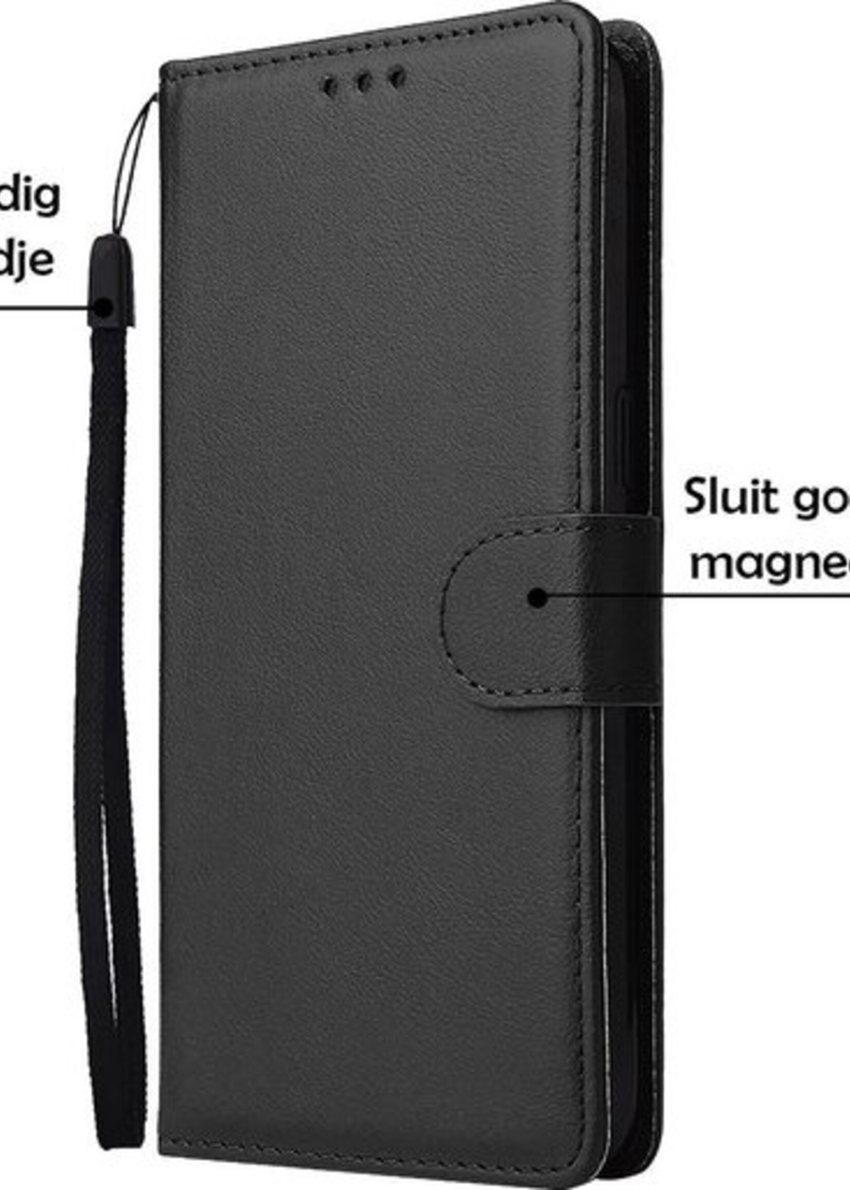 LUQ Hoesje Geschikt voor Samsung A51 Hoesje Book Case Hoes Wallet Cover - Hoes Geschikt voor Samsung Galaxy A51 Hoesje Bookcase Hoes - Zwart
